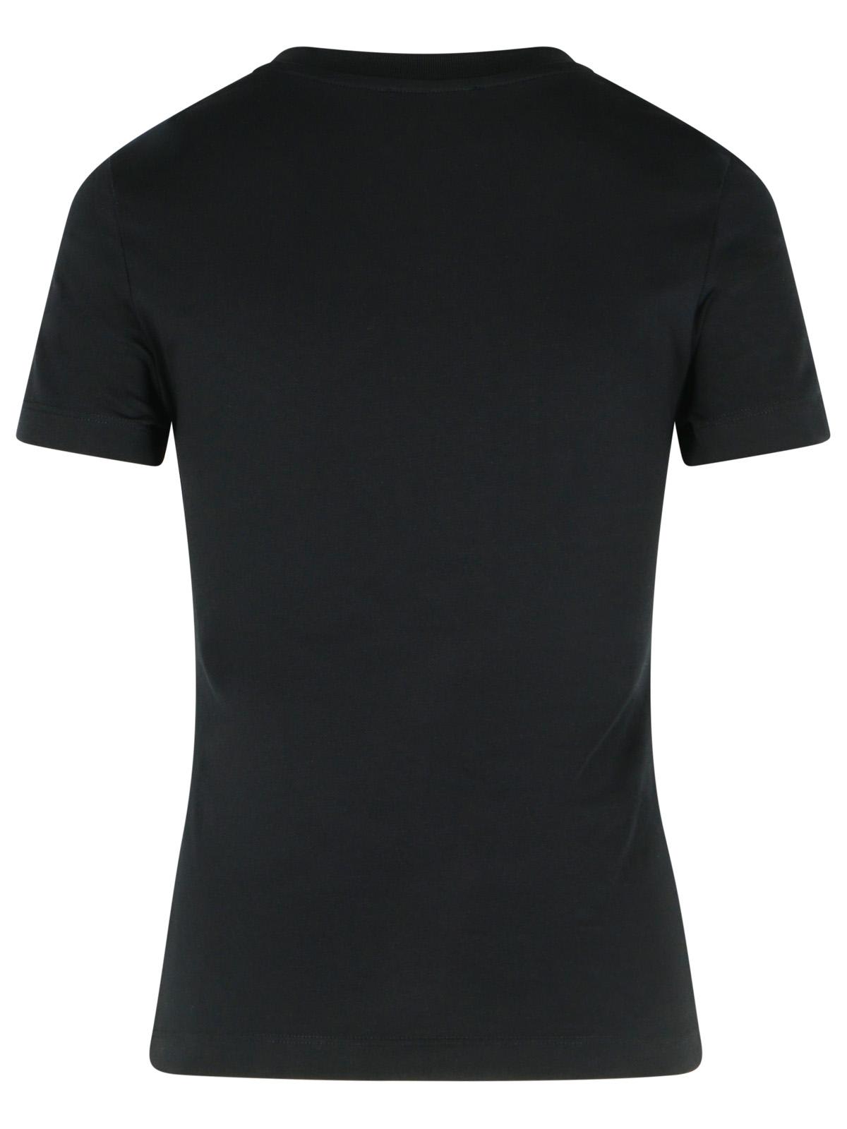 Moschino Crew Neck Slim Fit Short Sleeves Top In Black