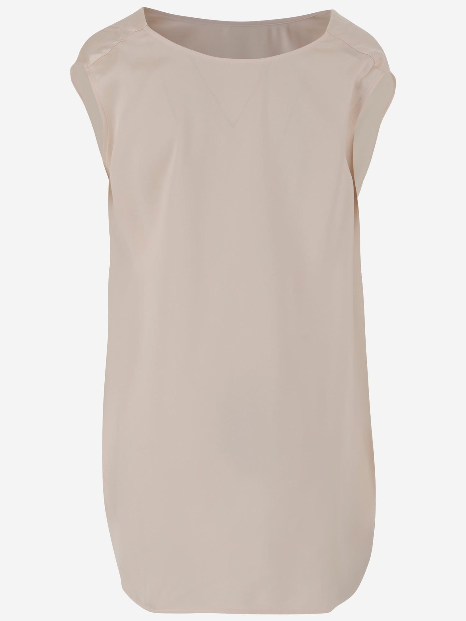 Sa Su Phi Beige Silk And Viscose Draped Top In Ivory