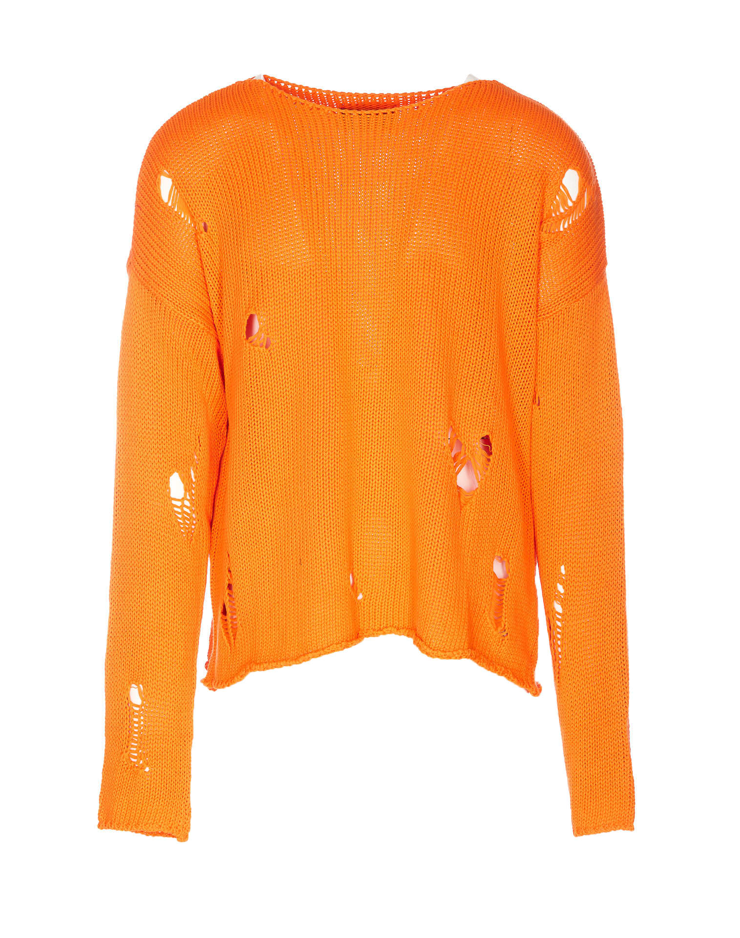 Fourtwofour On Fairfax Distressed Sweater In Orange