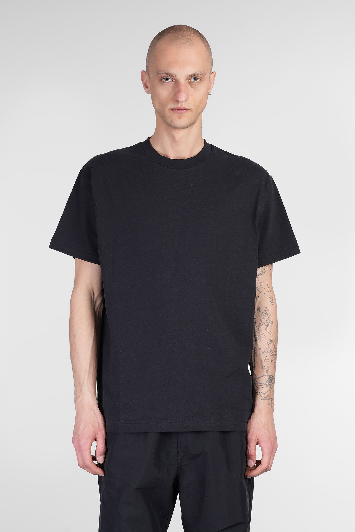 T-shirt In Black Cotton
