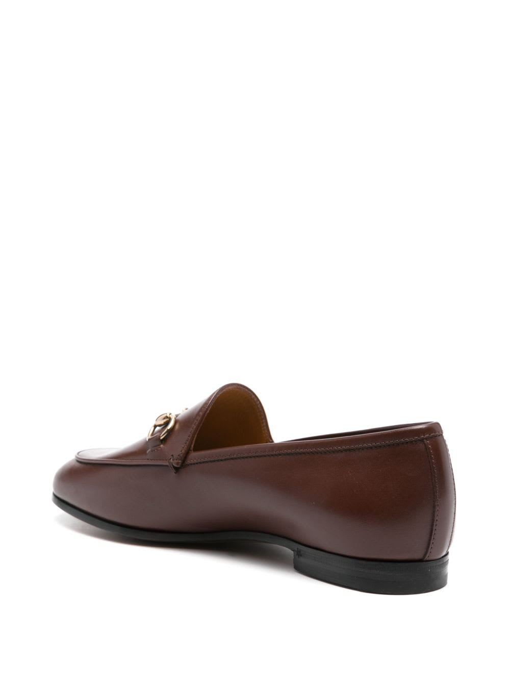 Gucci Jordaan Leather Horsebit Loafers In Brown