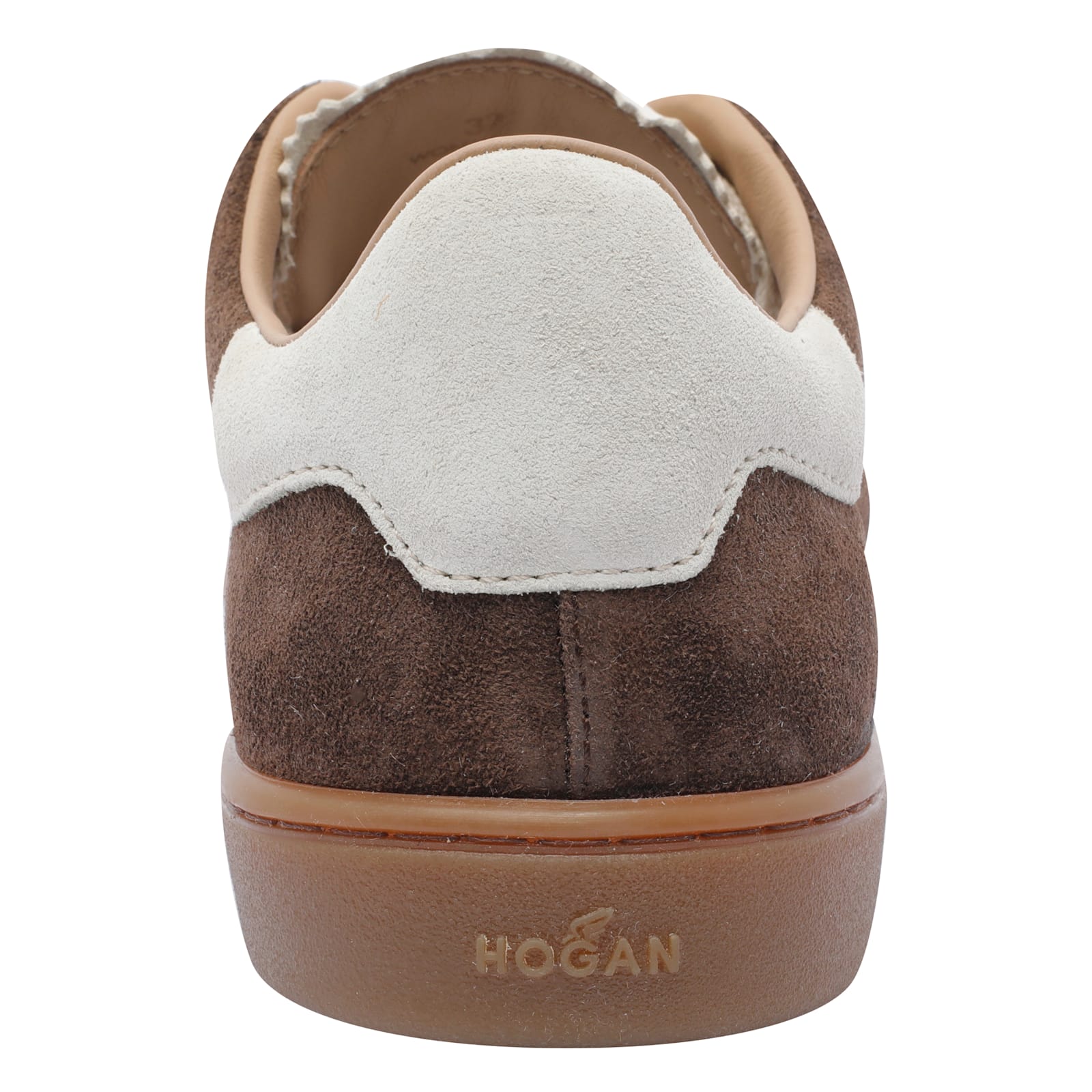 Hogan Low-top Suede Sneakers With Contrasting Stripe In Brown