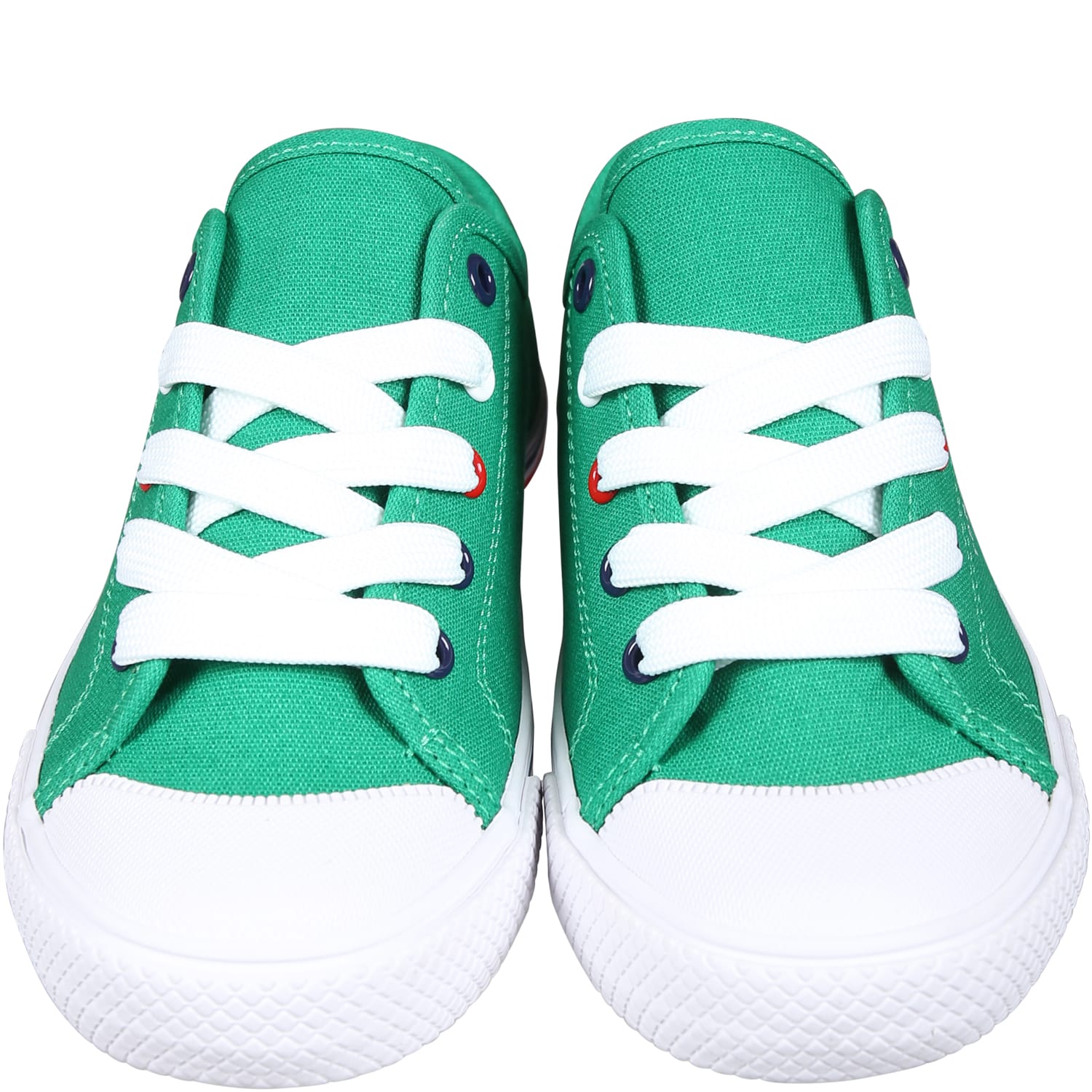 Shop Tommy Hilfiger Green Sneakers For Kids With Logo