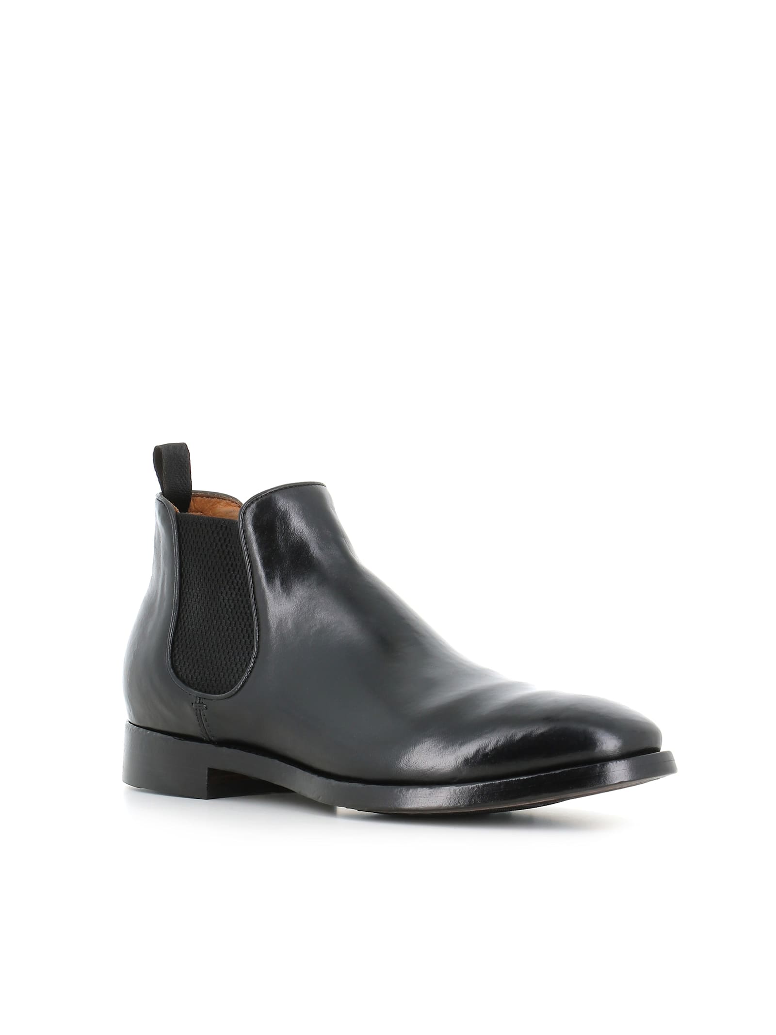 Officine Creative Elastic-panel Leather Boots In Black