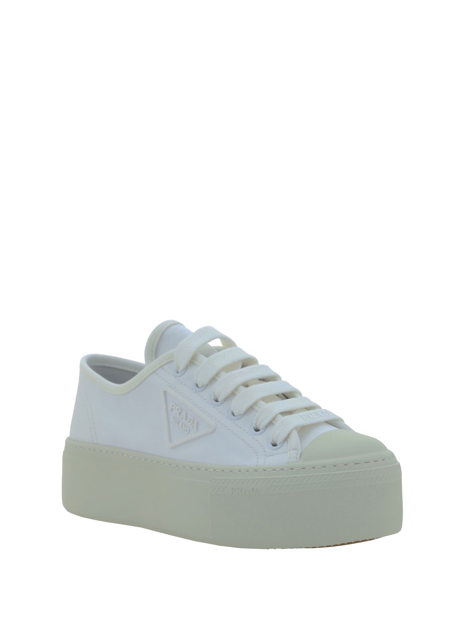 Shop Prada Sneakers In Bianco