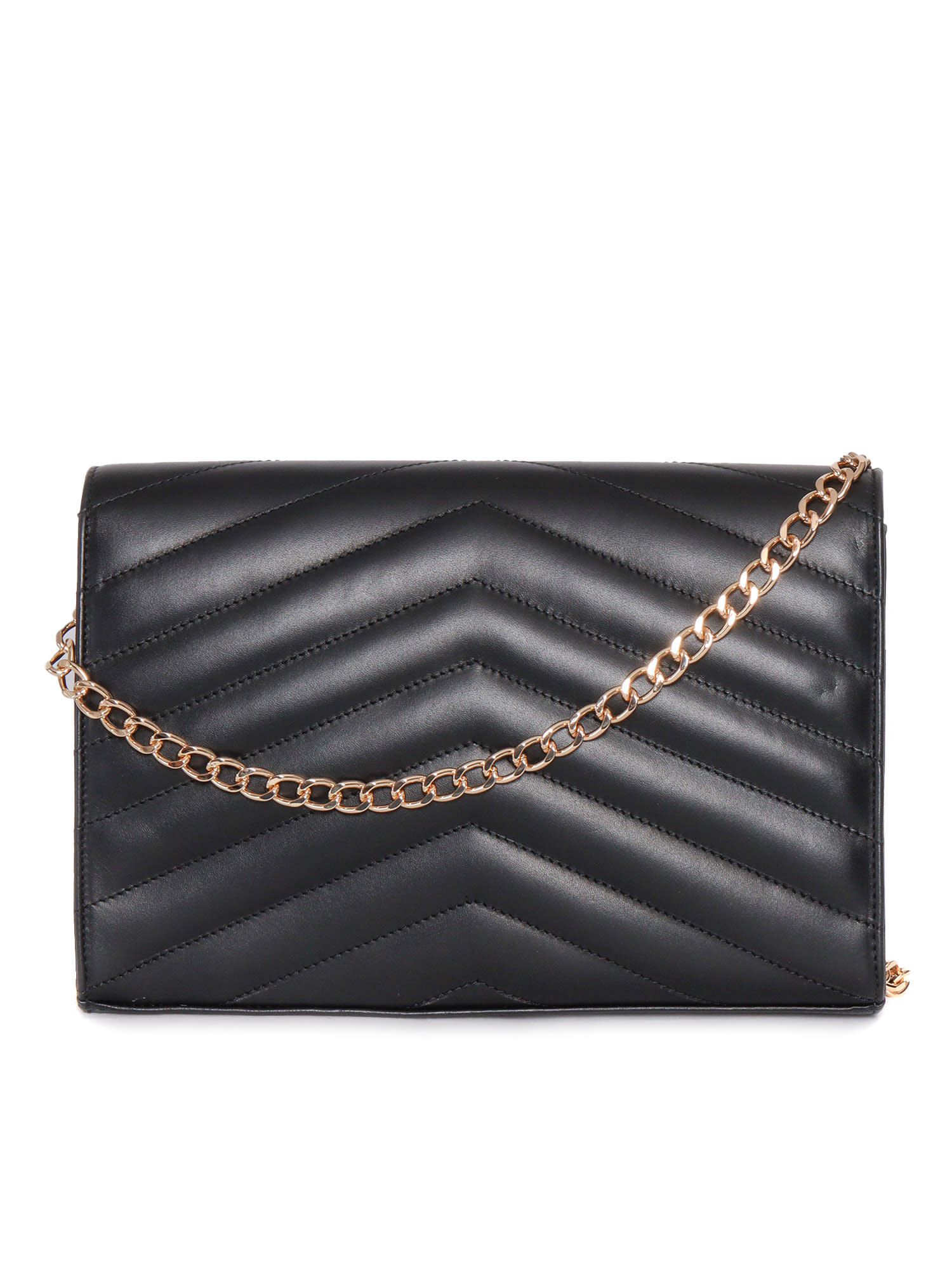 Via Roma 15 Logo-plaque Quilted Shoulder Bag In Black