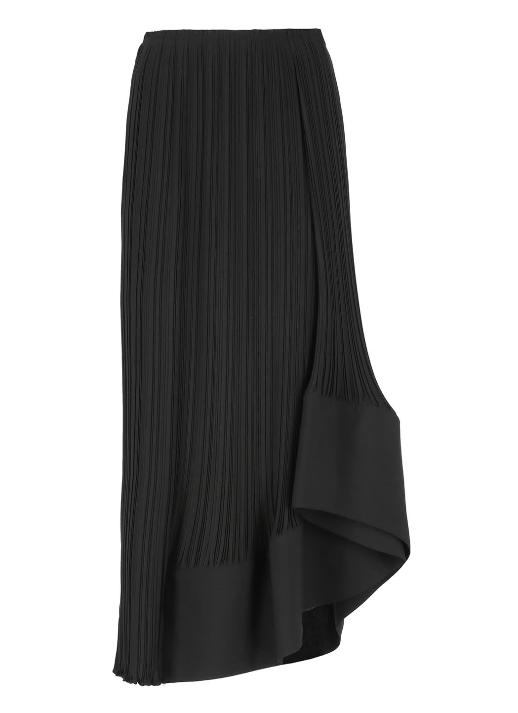 Shop Lanvin Pleated Skirt In Black