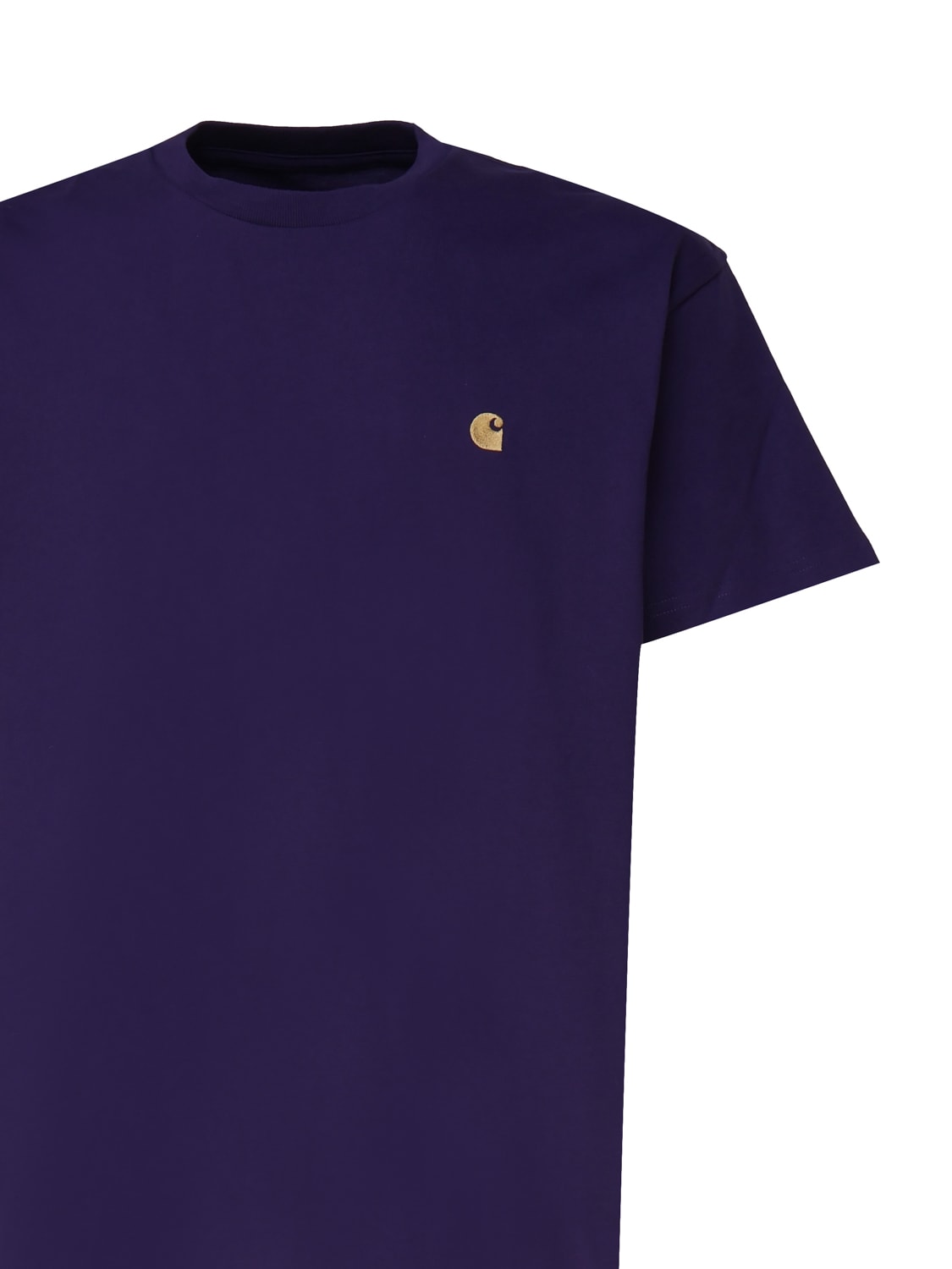 Shop Carhartt T-shirt With Logo In Tyrian/gold