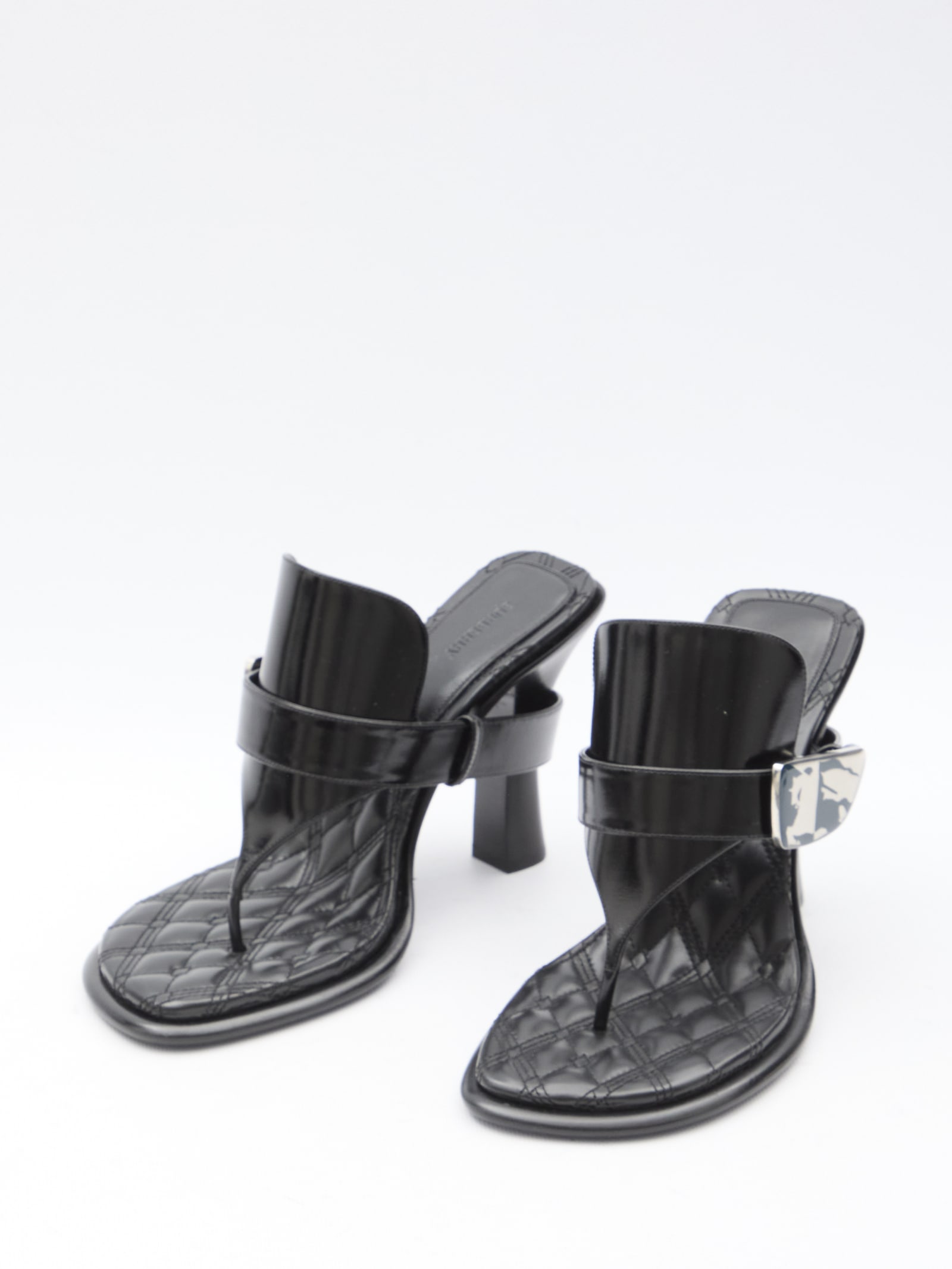 Shop Burberry Bay Sandals In Black