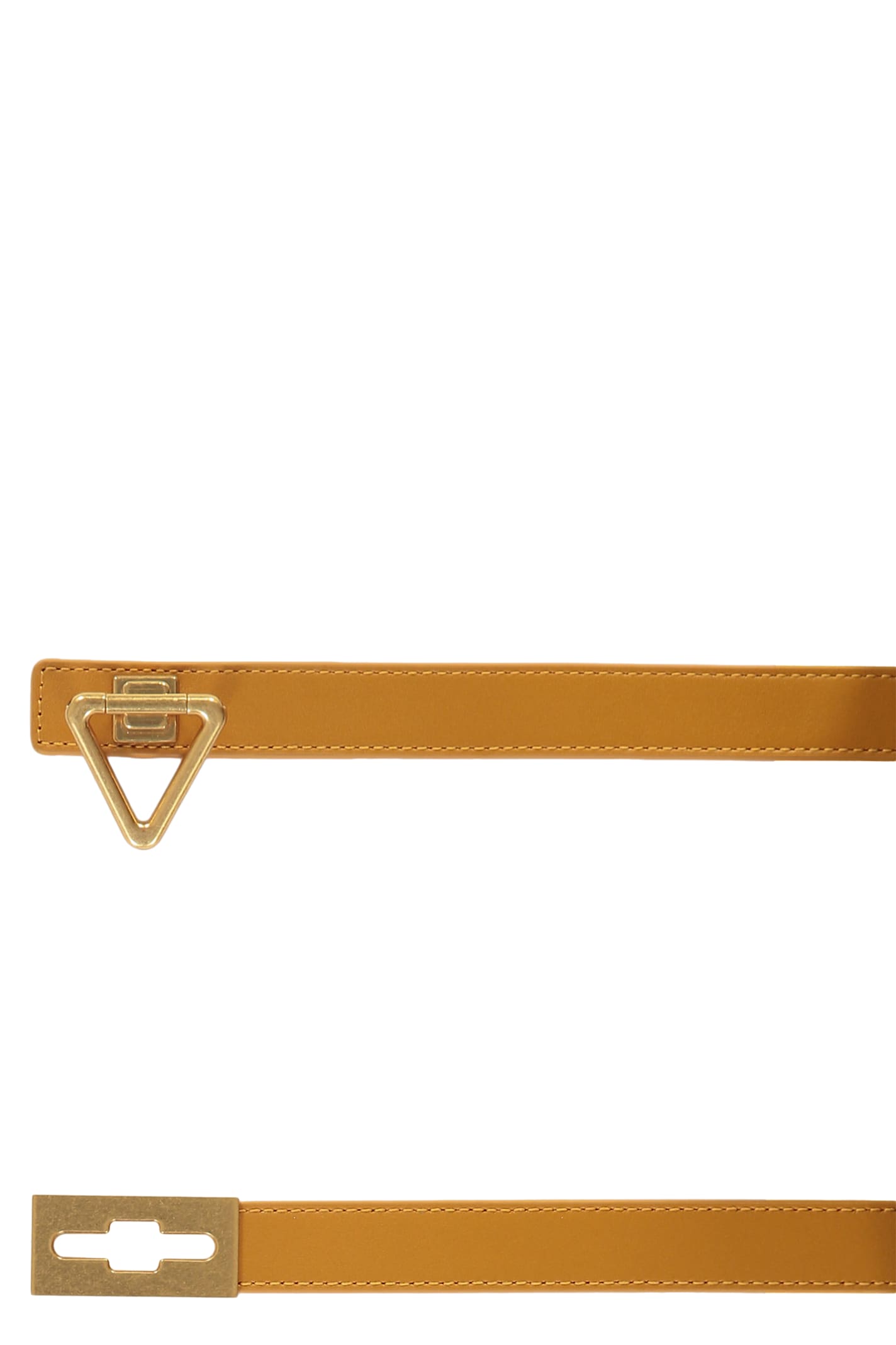 Bottega Veneta Point Lock Belt In Saddle Brown