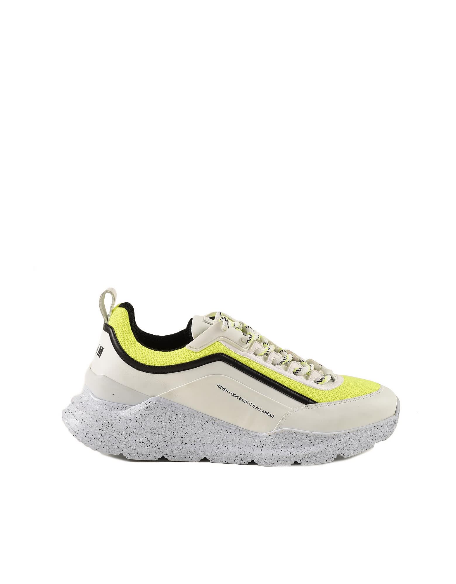 MSGM Mens White / Yellow Sneakers