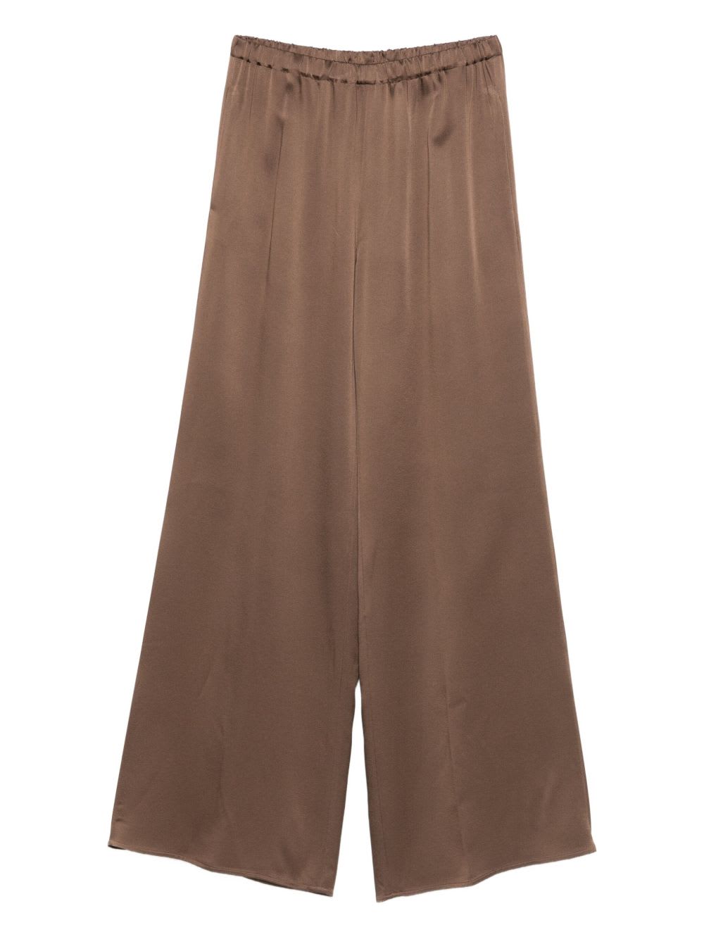 Antonelli Wide-leg Brown Trousers With Minimalist Design In Brown