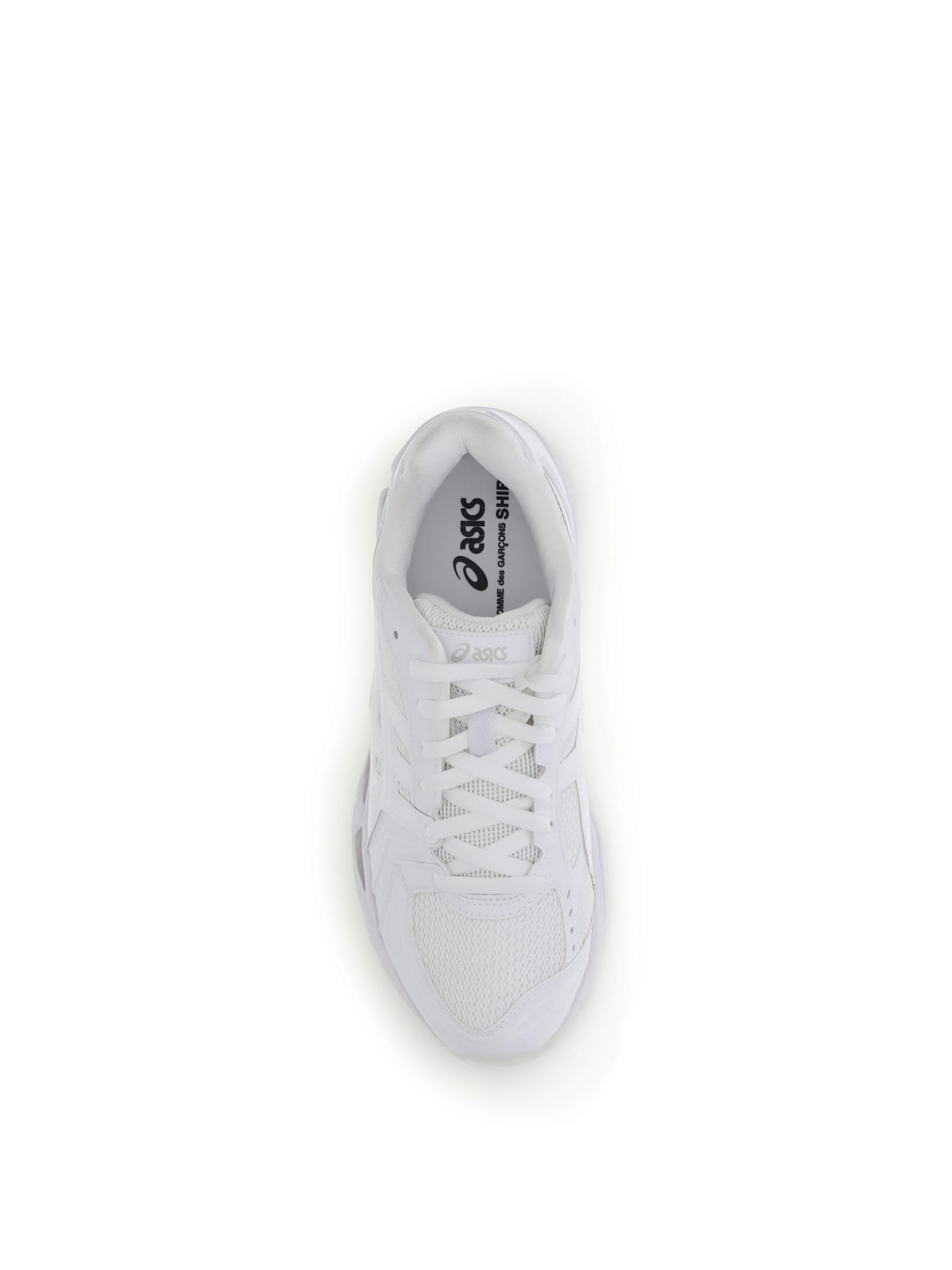 Comme Des Garçons Low-top Sneakers With Textured Overlays And Cushioned Sole In White