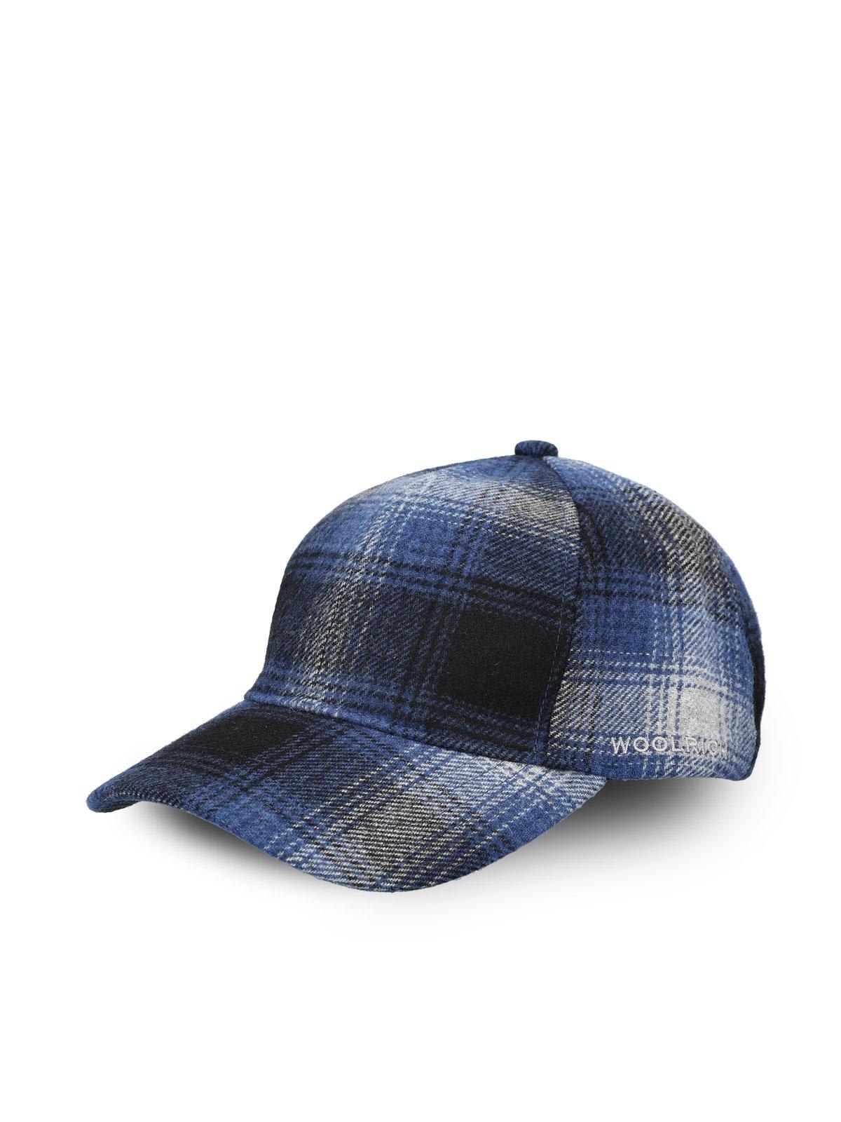 Shop Woolrich Checked Baseball Cap In Blue