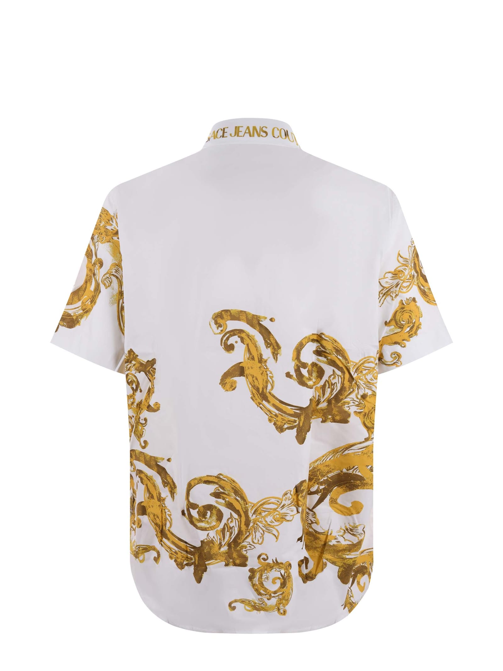 Shop Versace Jeans Couture Shirt In Bianco/oro