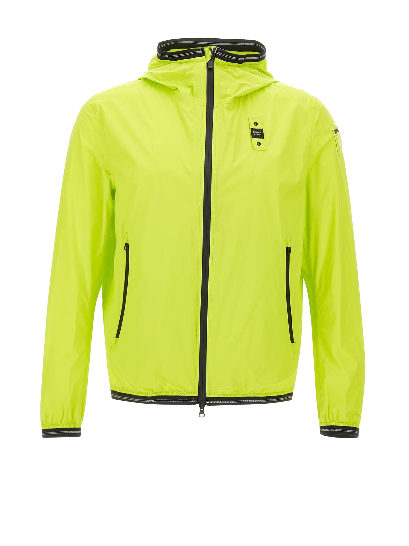 Lime Taped Windbreaker With Zip