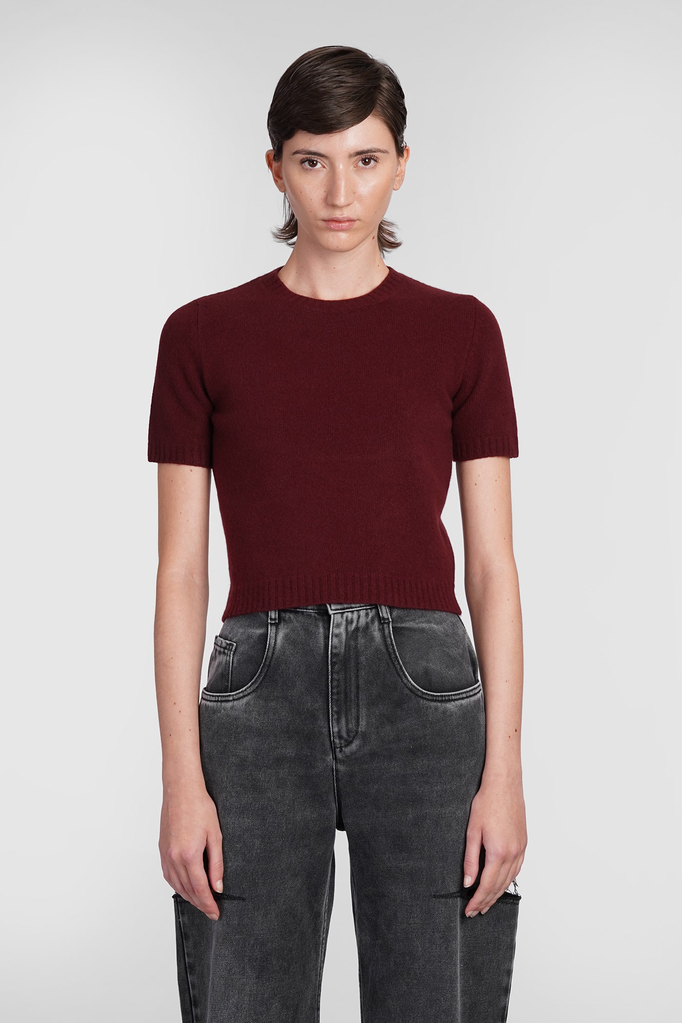 Shop Maison Margiela Knitwear In Bordeaux Wool