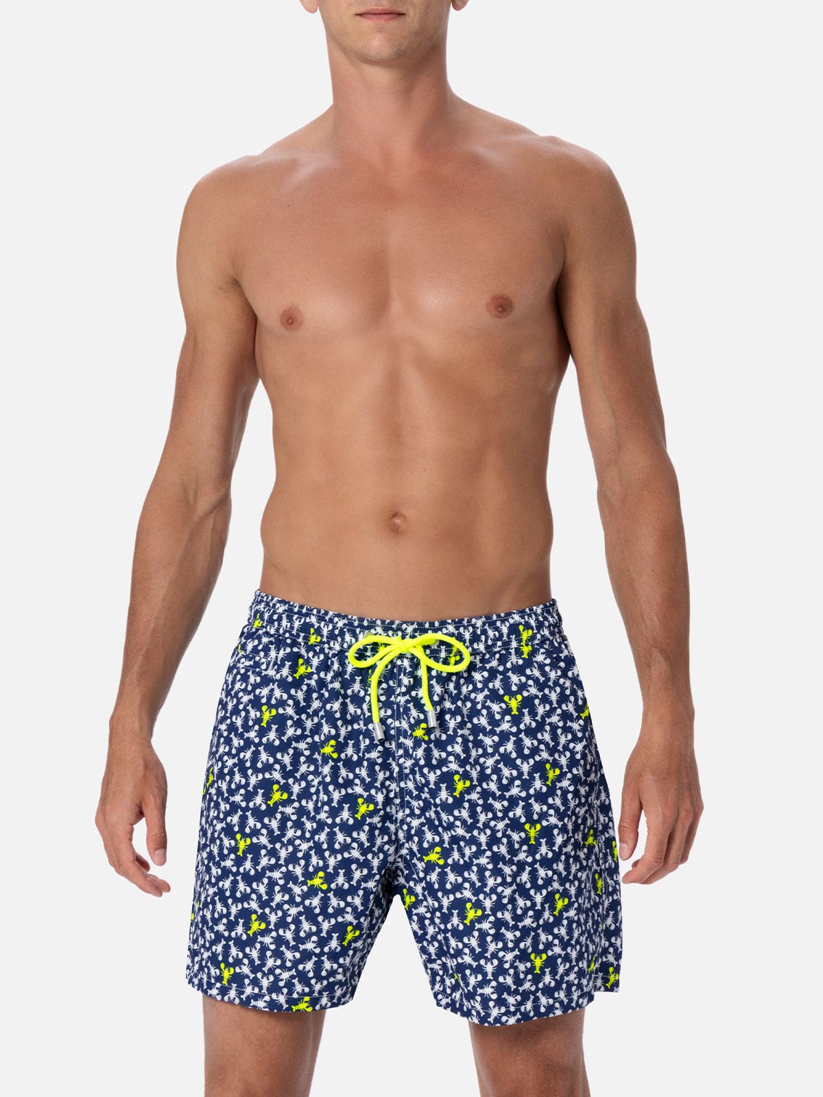 Mc2 Saint Barth Lobster-print Swim Shorts In Blue