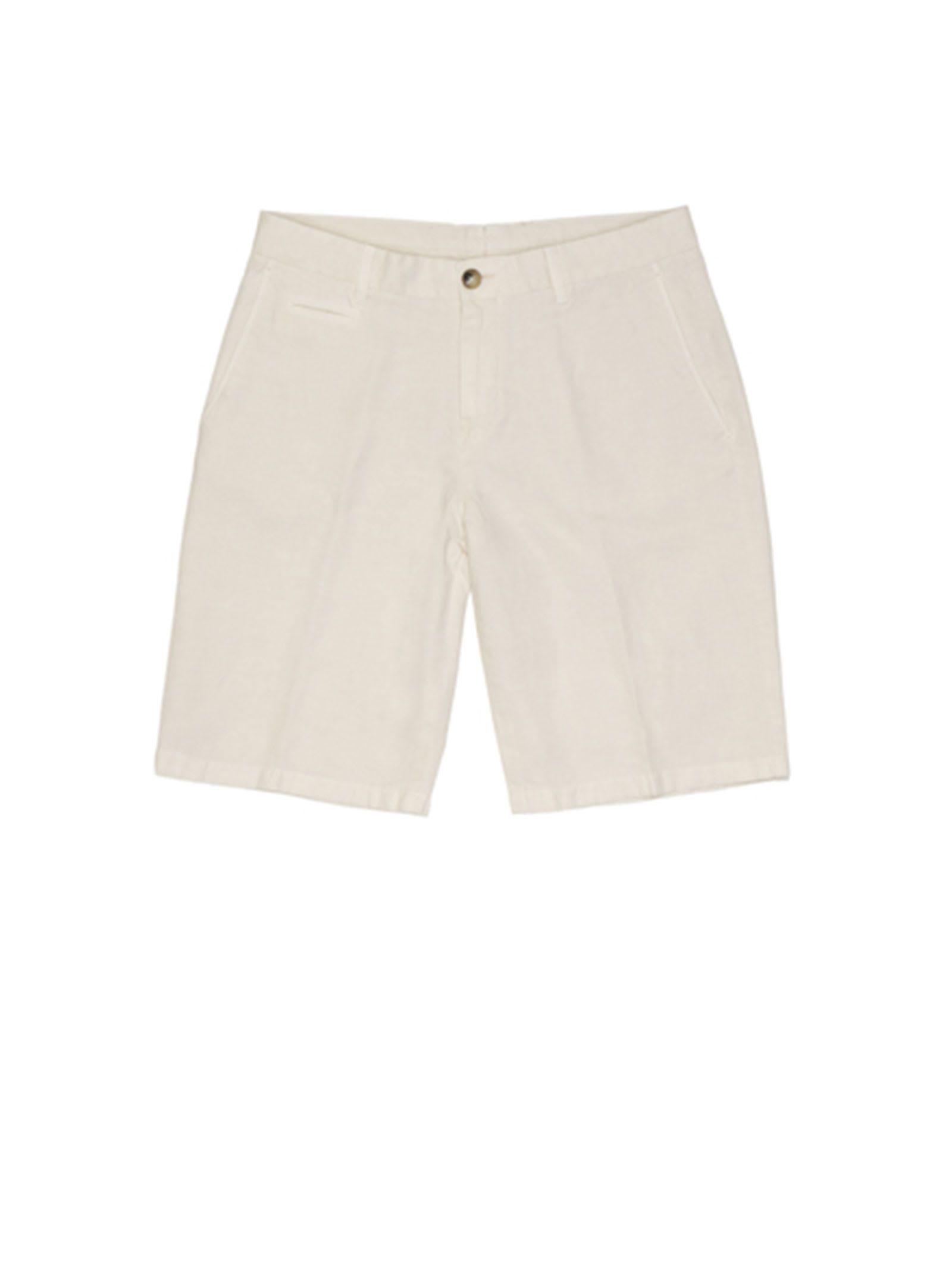 Altea White Cotton Bermuda Shorts