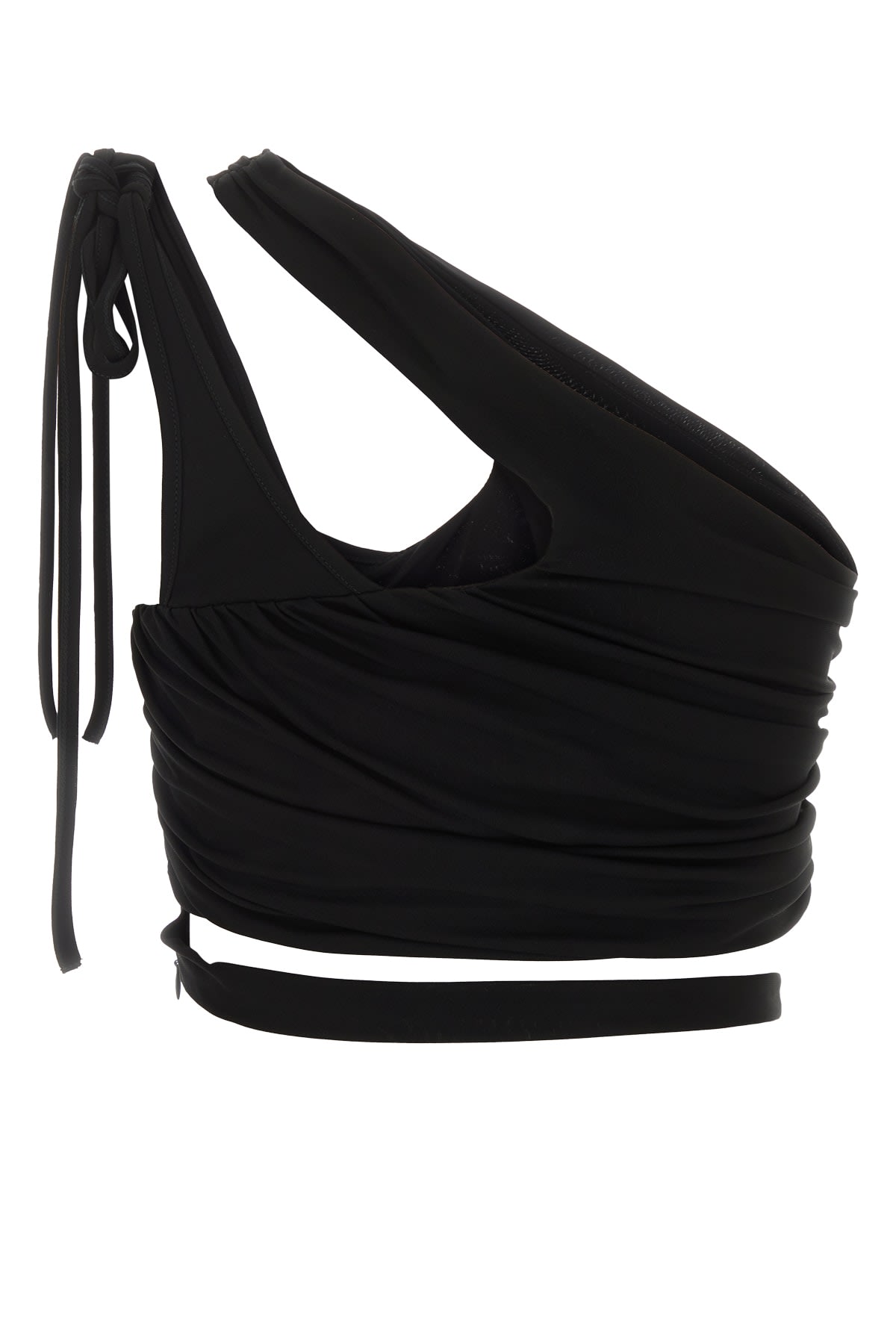 Andreädamo Andreādamo Draped Jersey Asymmetric Top Clothing In Black