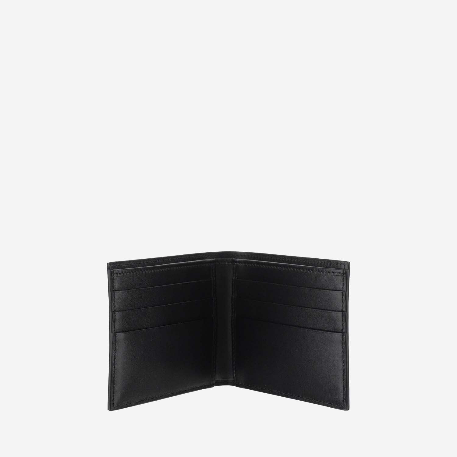 Shop Dolce & Gabbana Calfskin Bifold Wallet With Logo In Black