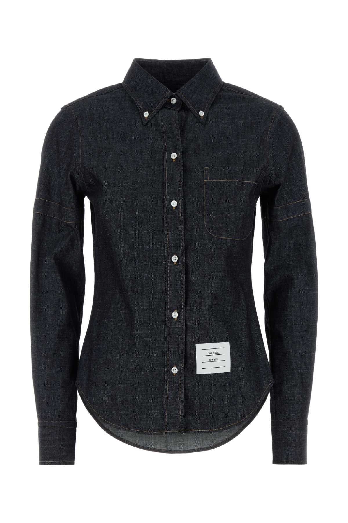 Thom Browne Denim Shirt In Blue
