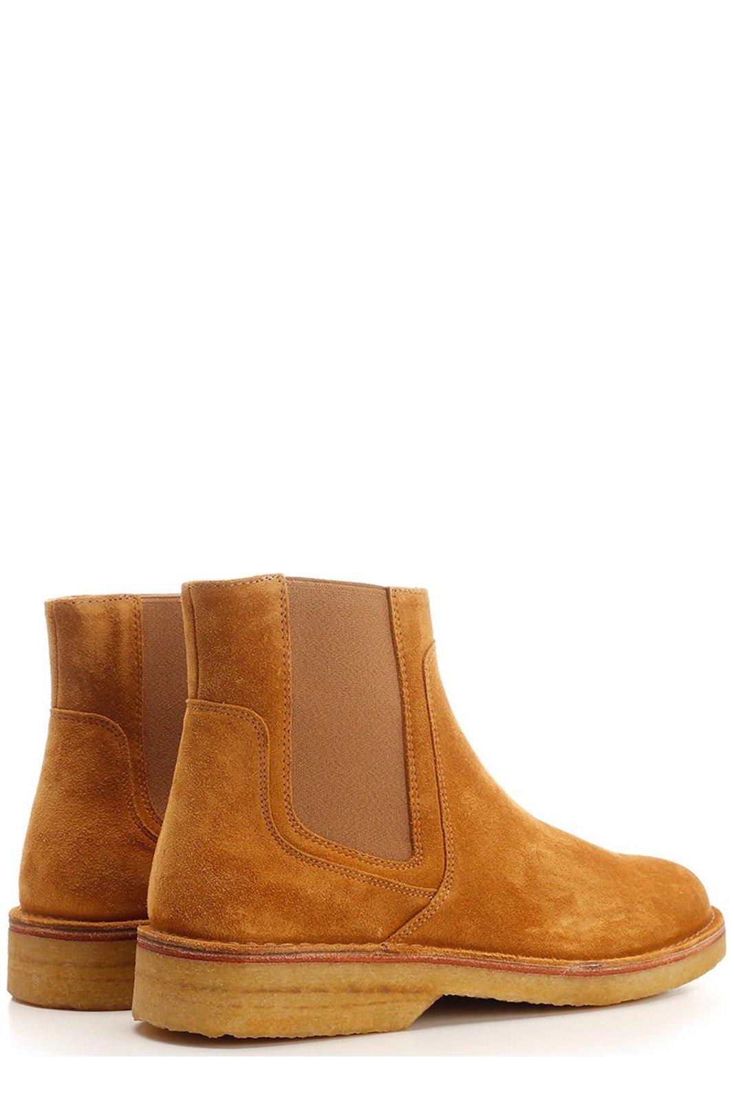 Shop Apc Pointed-toe Ankle Boots In Caf Caramel