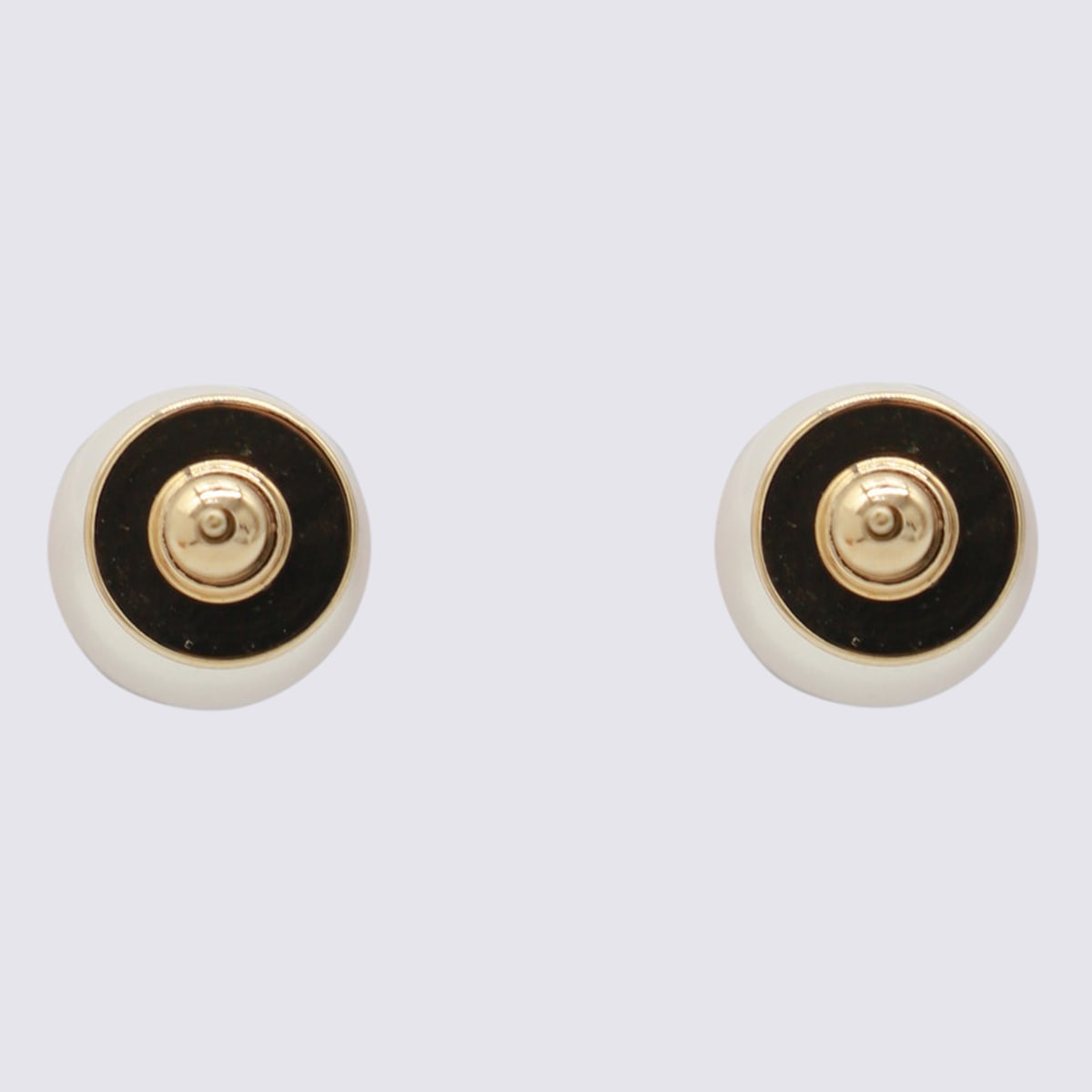 Jimmy Choo White And Gold Earrings In White