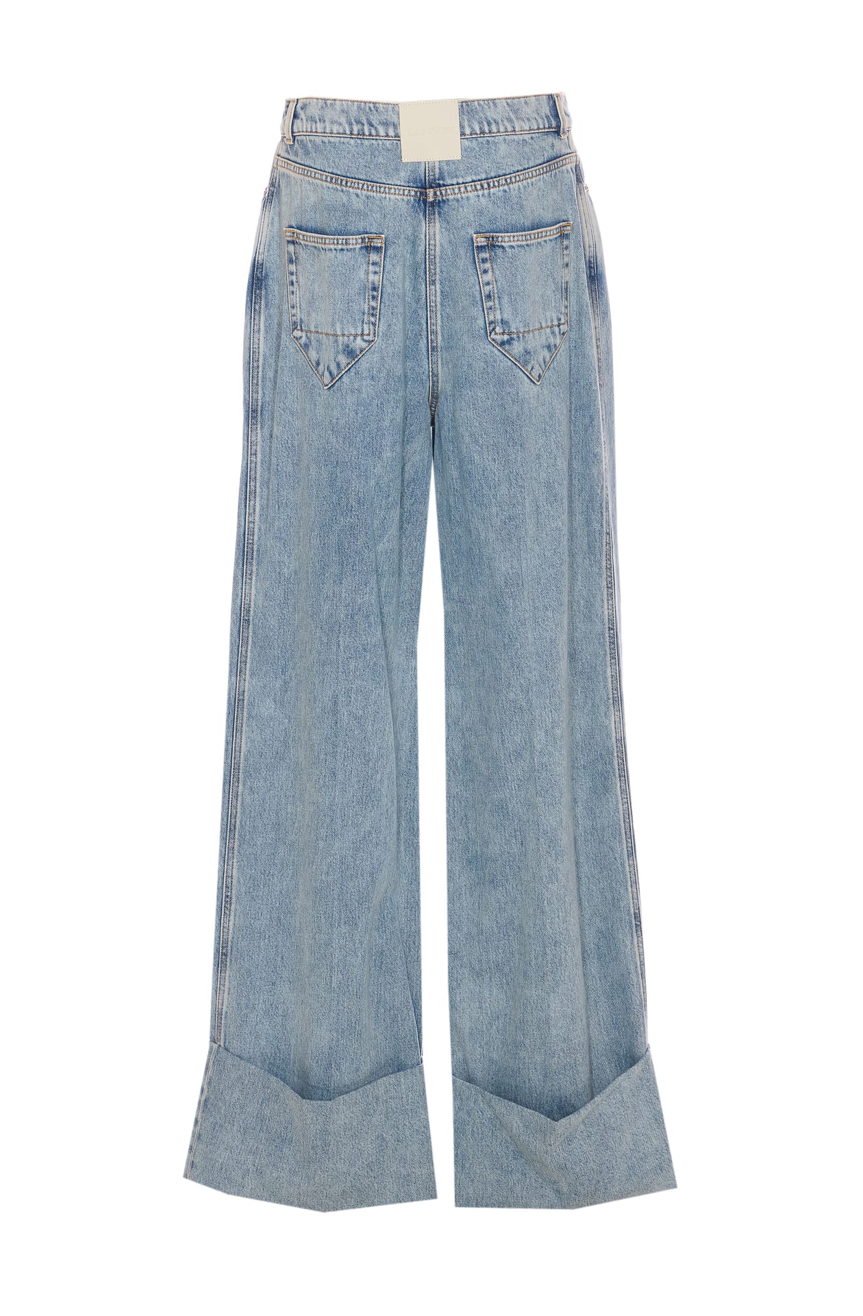 Lanvin Blue Wide-leg Cuffed Jeans In Blue