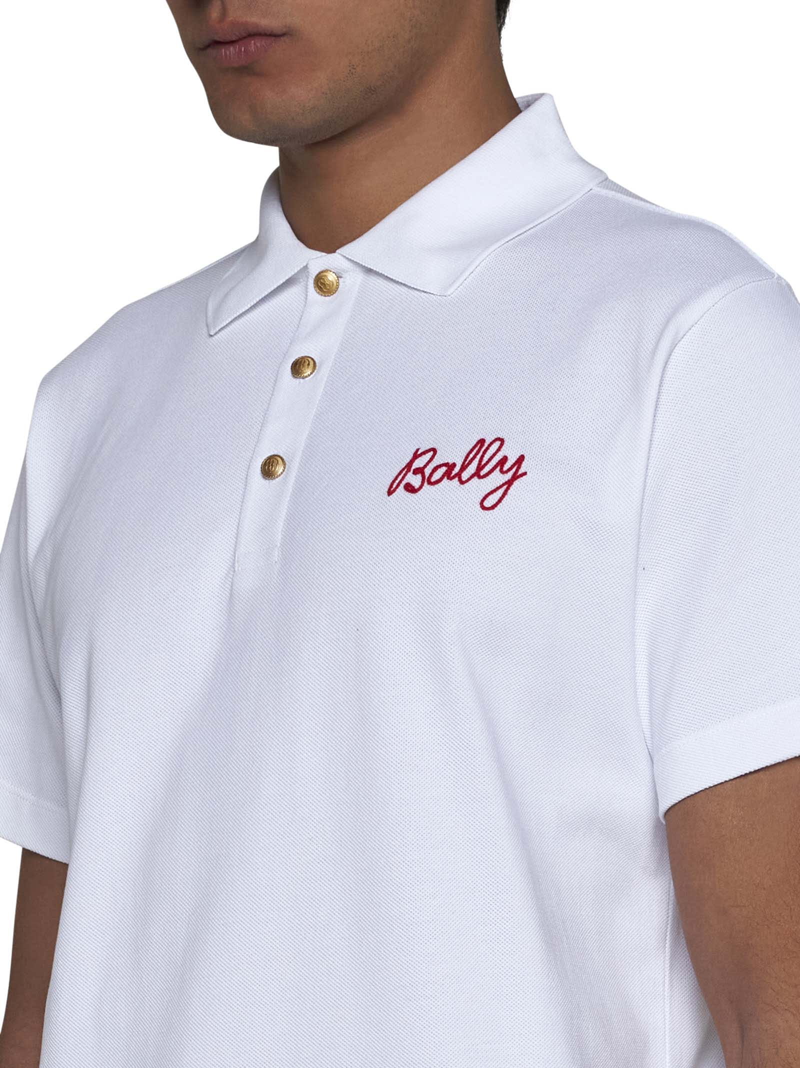 Shop Bally Polo Shirt In White