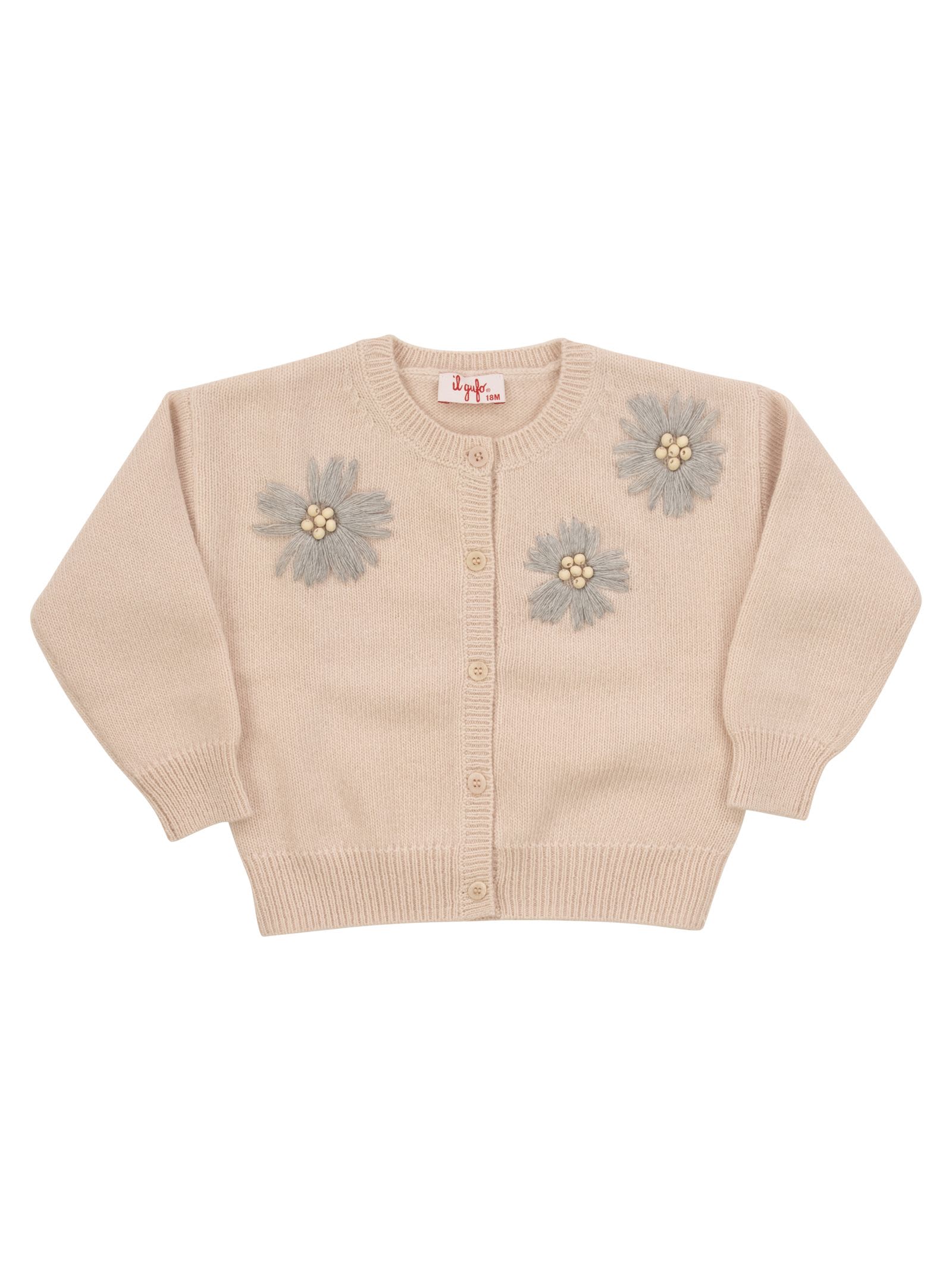 IL GUFO CARDIGAN WITH EMBROIDERED FLOWERS