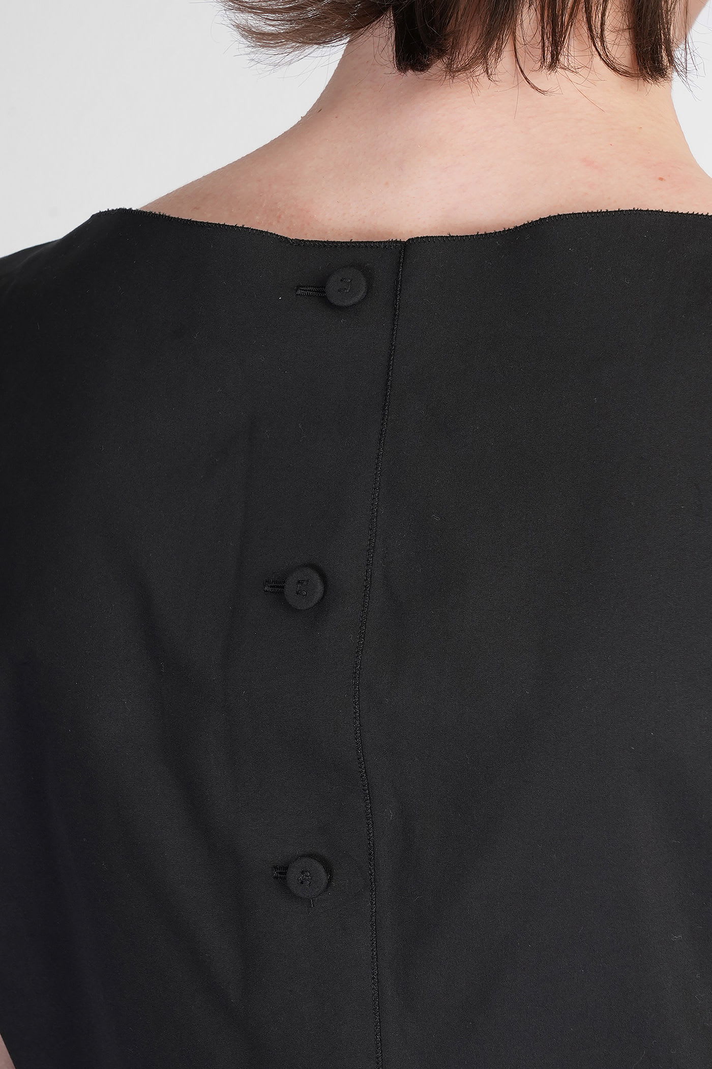 Marni Black Sleeveless Top With Boat Neckline And Rear Button Closure In Cotton Woman In Black
