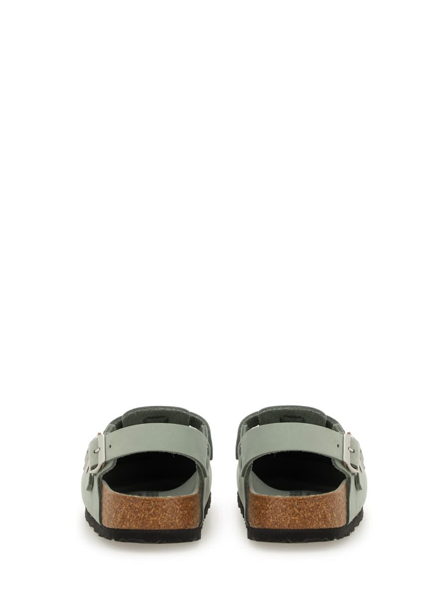 Birkenstock Sage Coloured Suede Tokyo Slipper In Animal Print