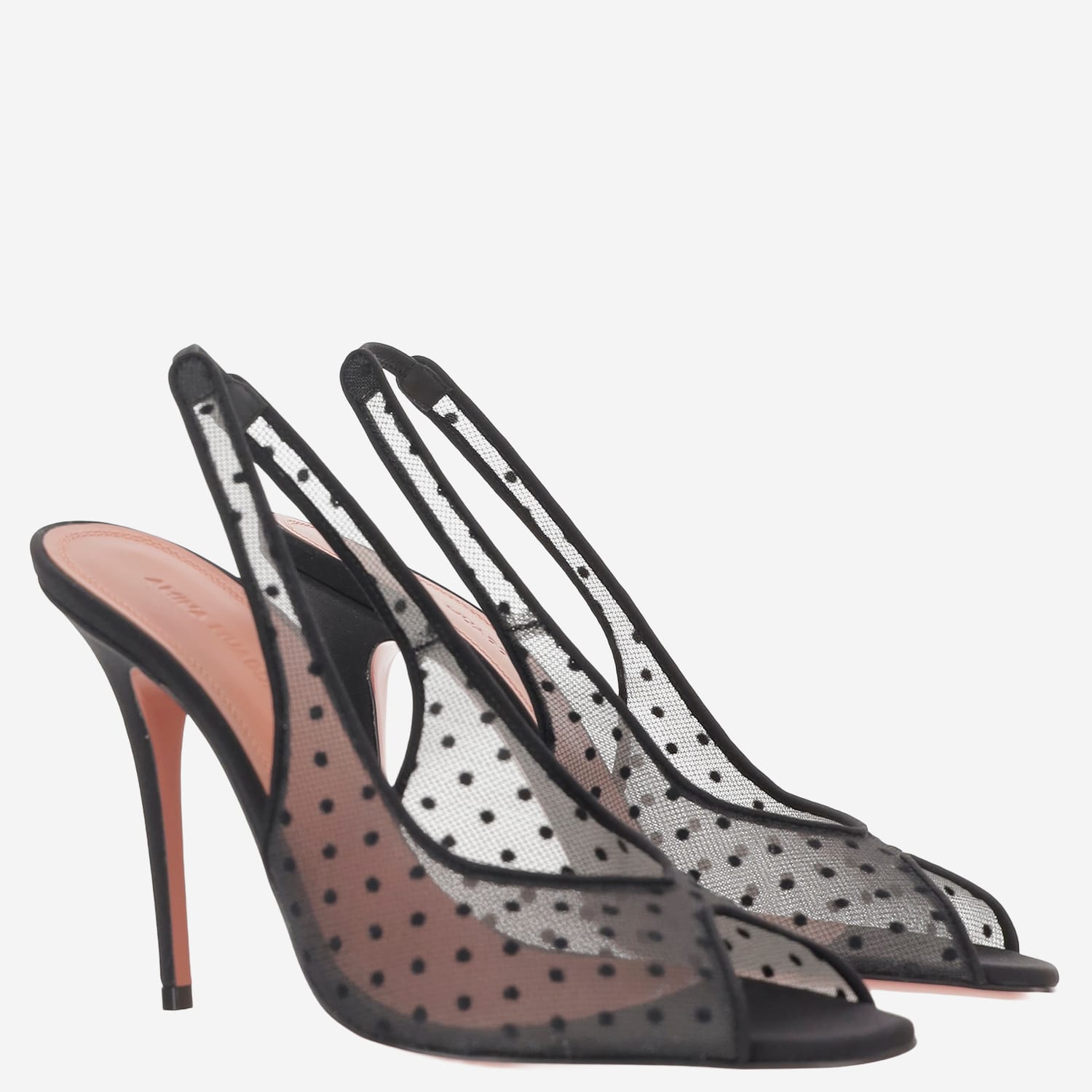 Amina Muaddi Kristina Fabric Slingback In Black