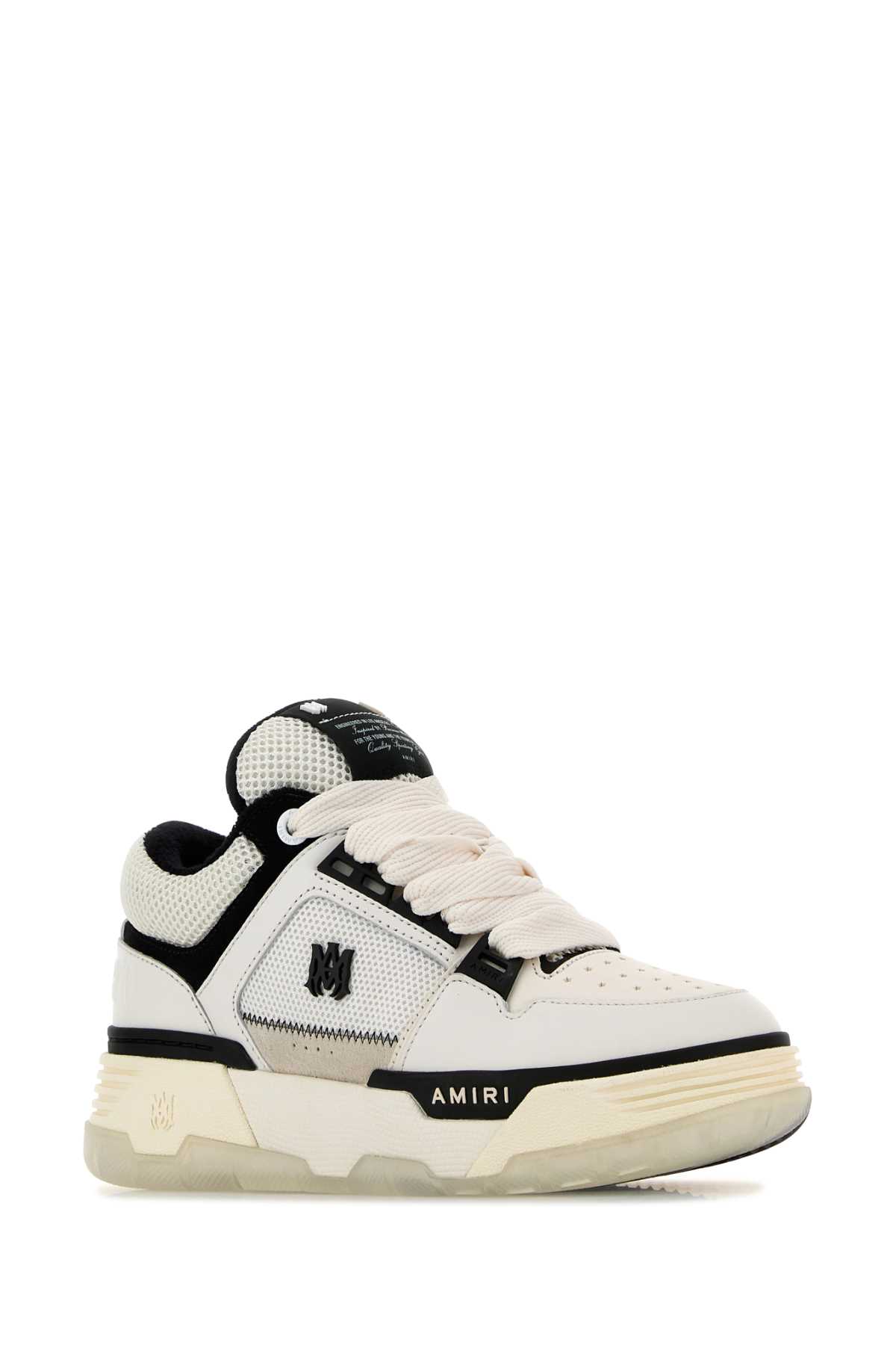 Shop Amiri White Mesh And Leather Ma-1 Sneakers In Whiteblack