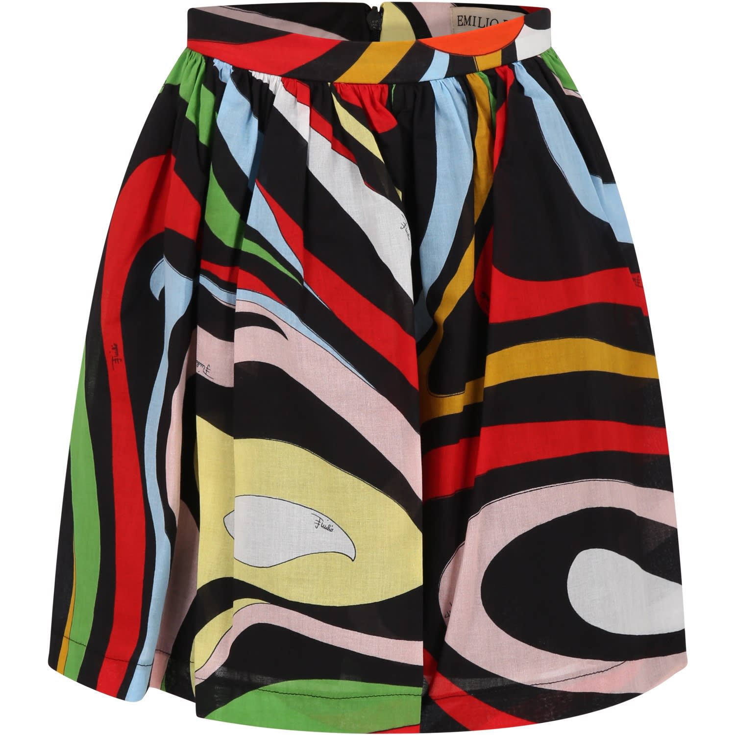 Emilio Pucci Multicolor Shorts For Girl With Print And Logo