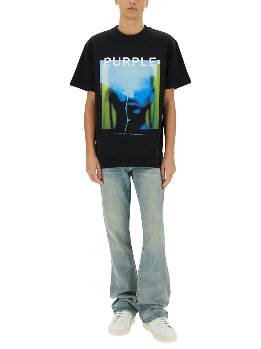Purple Brand "coated Flare" Jeans In Denim