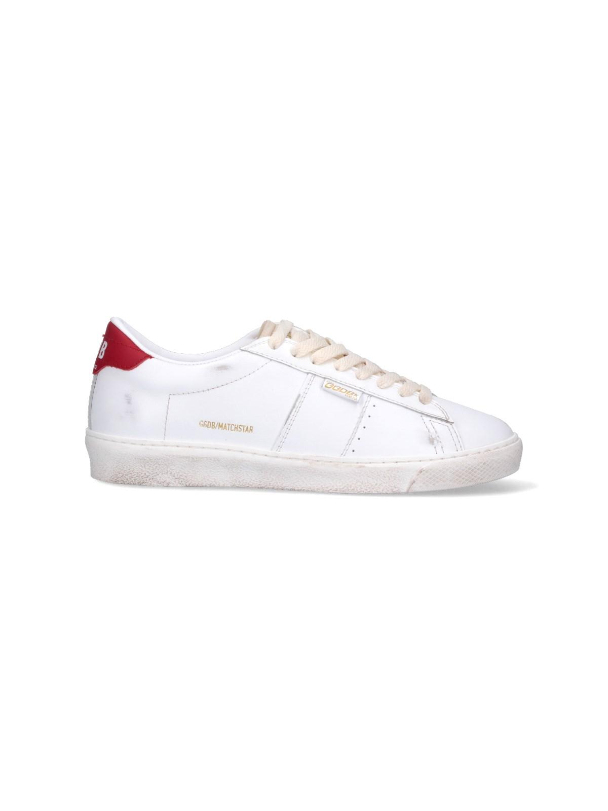 Shop Golden Goose Matchstar Sneakers In White/red 10350