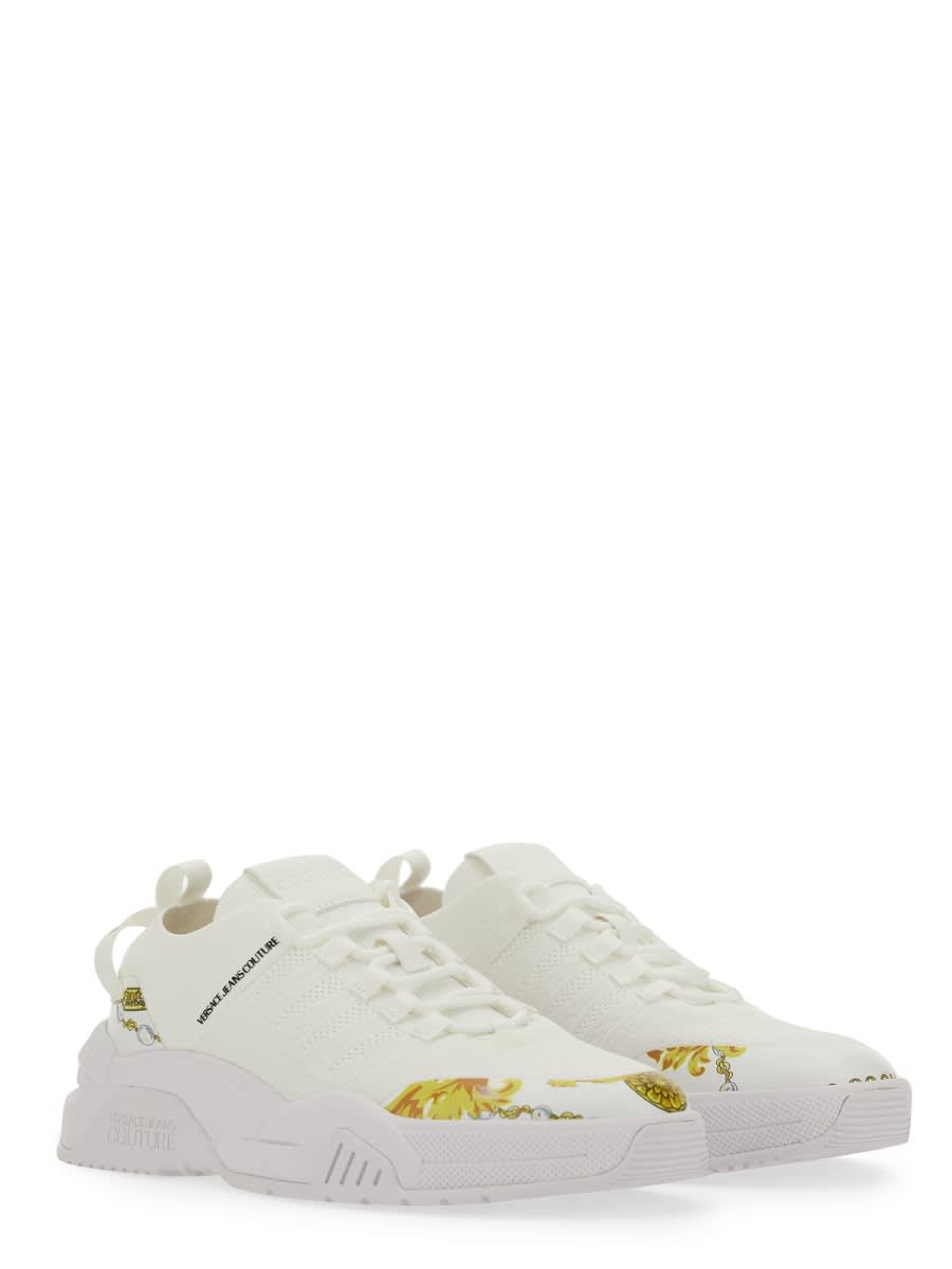 Shop Versace Jeans Couture Sneaker With Logo In White