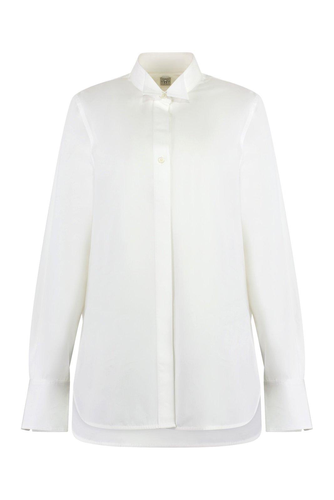 Totême Curved Hem Buttoned Shirt