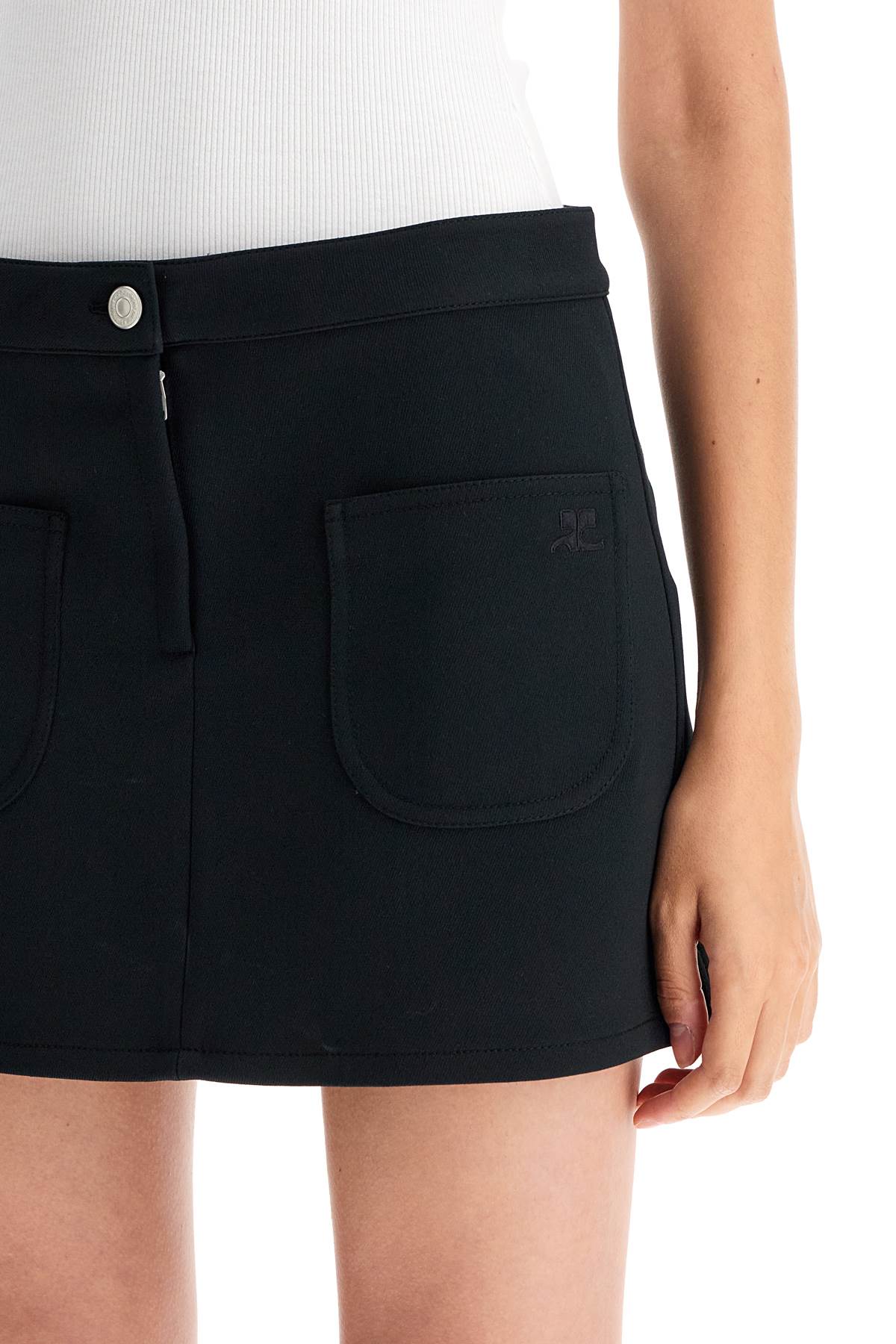 Courrèges 2-pocket Twill Mini Skirt In Black (black)