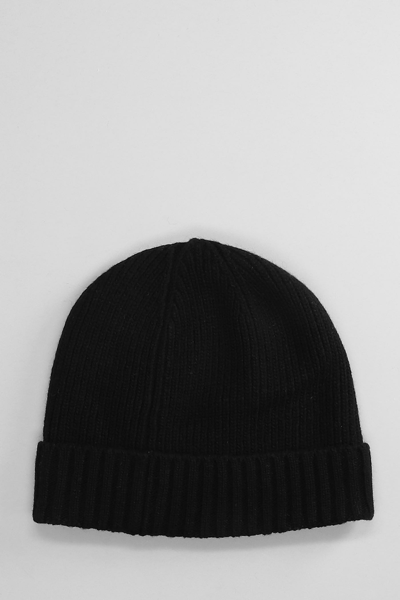 Barbour Carlton Beanie Hats In Black Wool In Black
