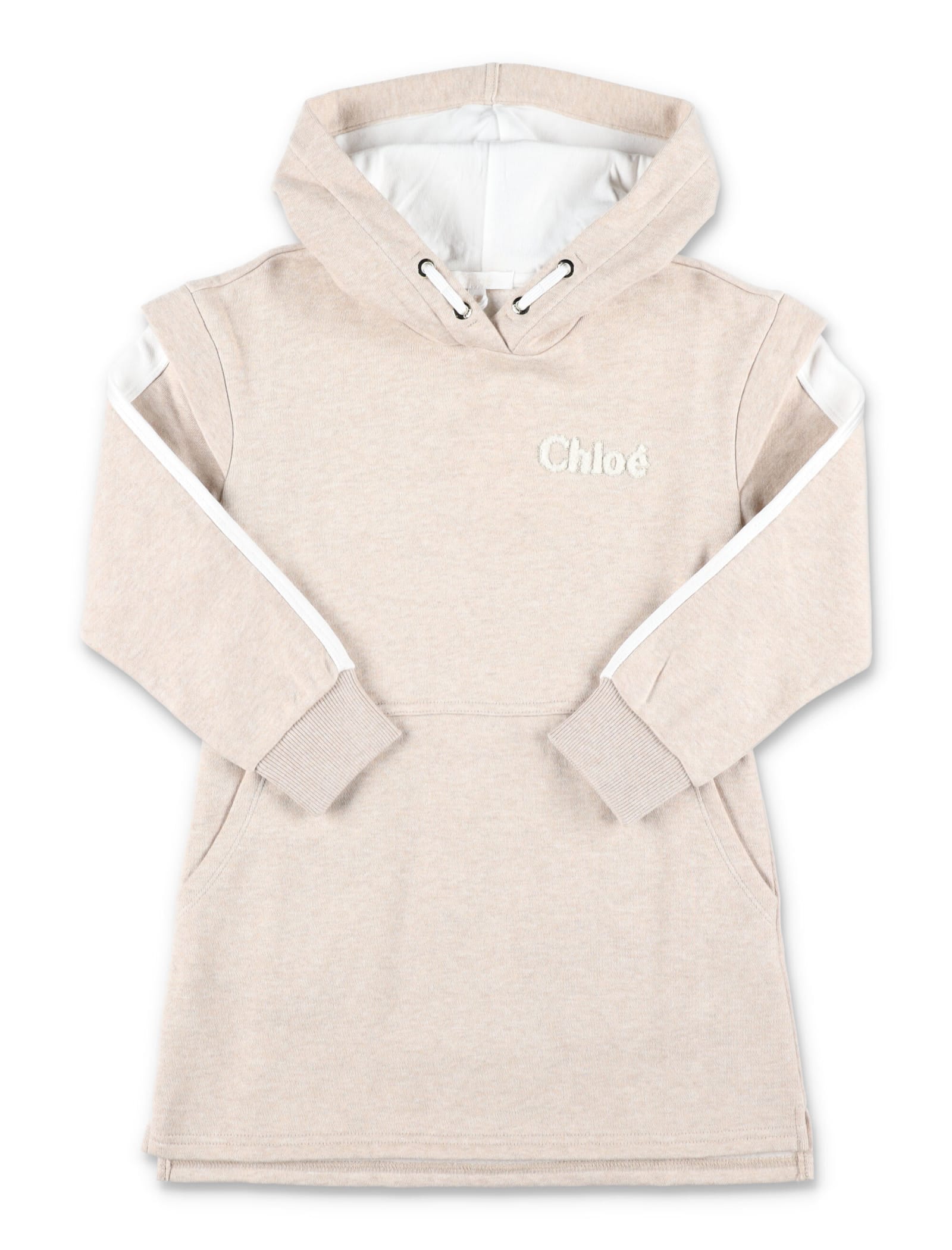 Chloé Kids' Hooded Dress In Beige