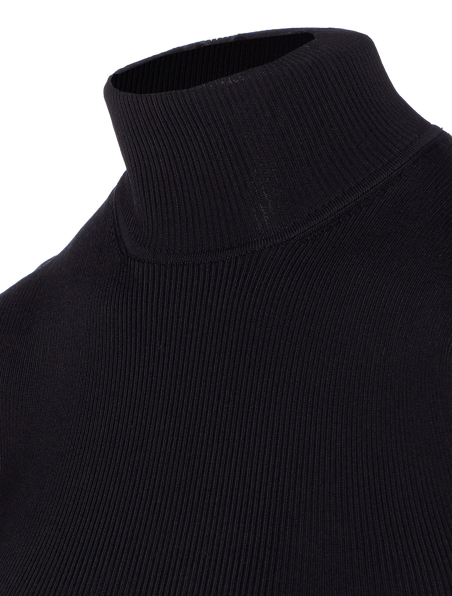 Khaite Benita Ribbed-knit Turtleneck Top In Black