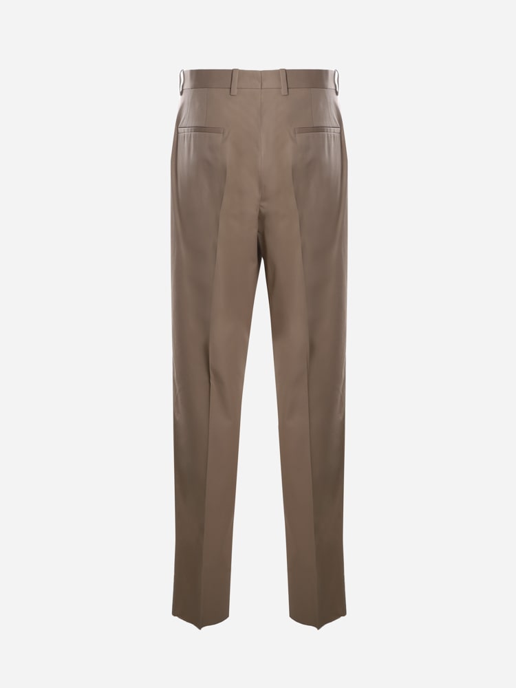 Shop Jil Sander Trousers Made Of Cotton Twill In Beige