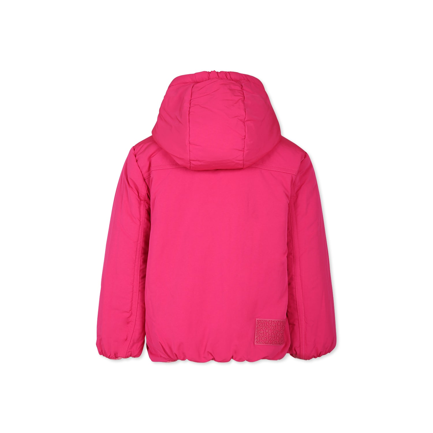 Marc Jacobs Fuchsia Reversible Down Jacket For Girl With Logo In Fuchsia