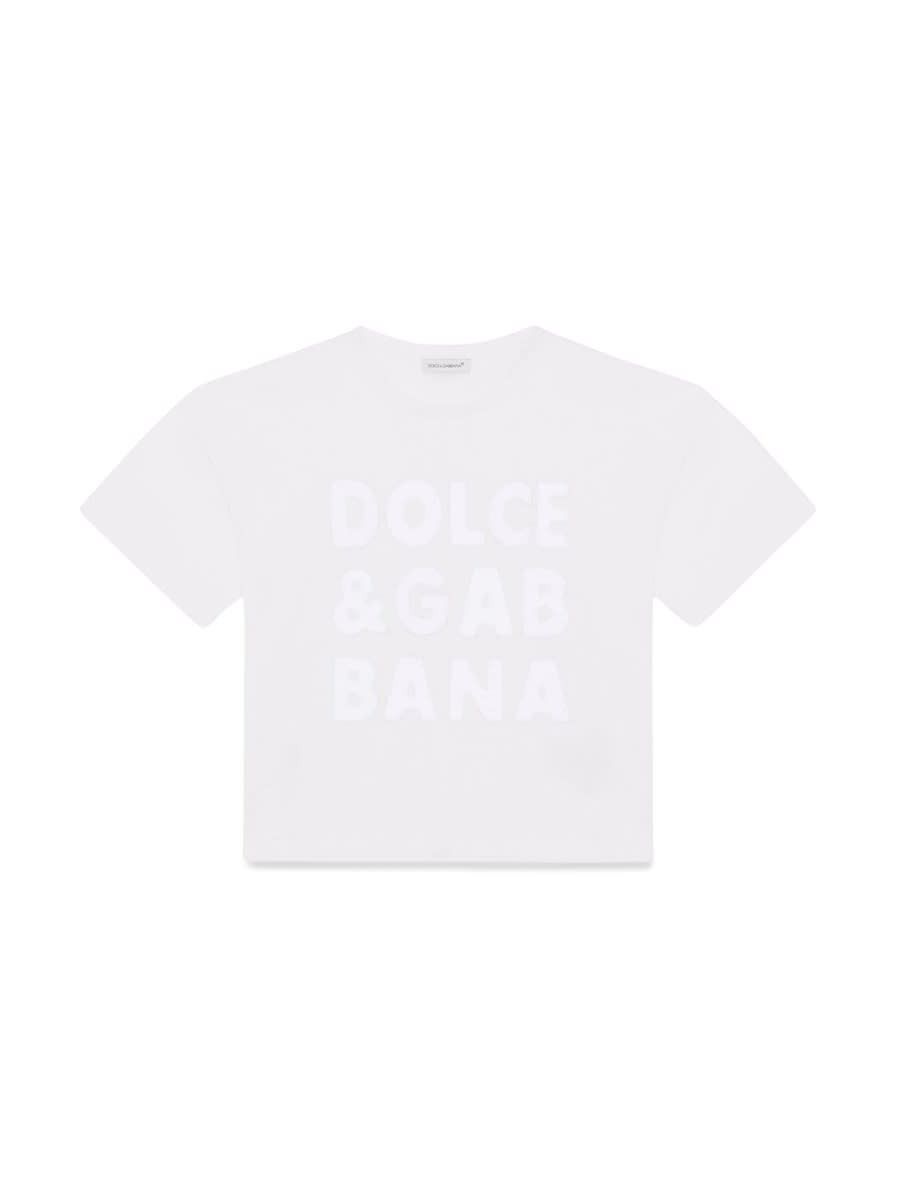 Dolce & Gabbana Kids' Short Sleeve T-shirt In White
