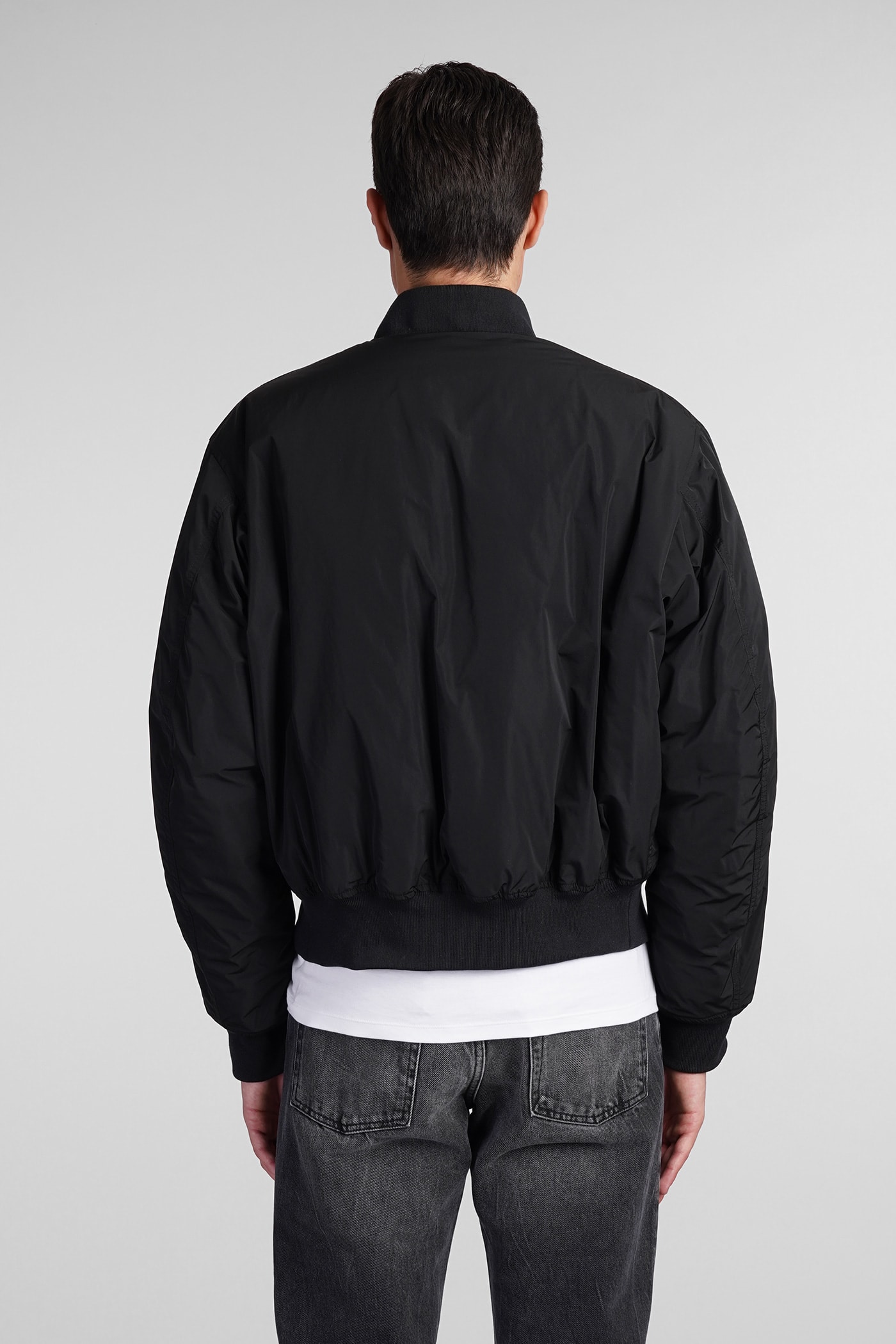 Shop Aspesi Gunner Ii Bomber In Black Polyester