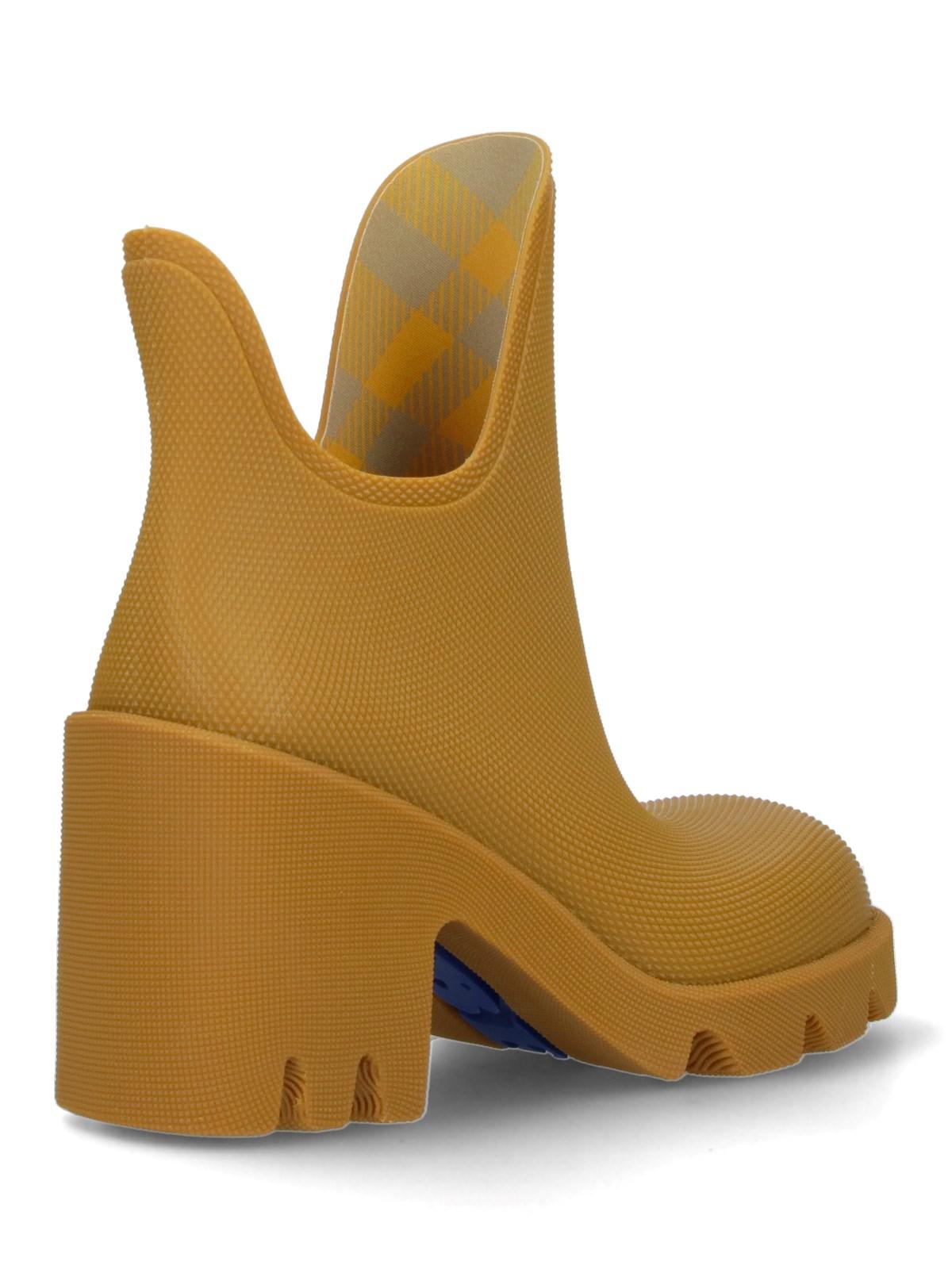 Burberry Woman Ankle Boots Mustard Size 8 Rubber In Beige