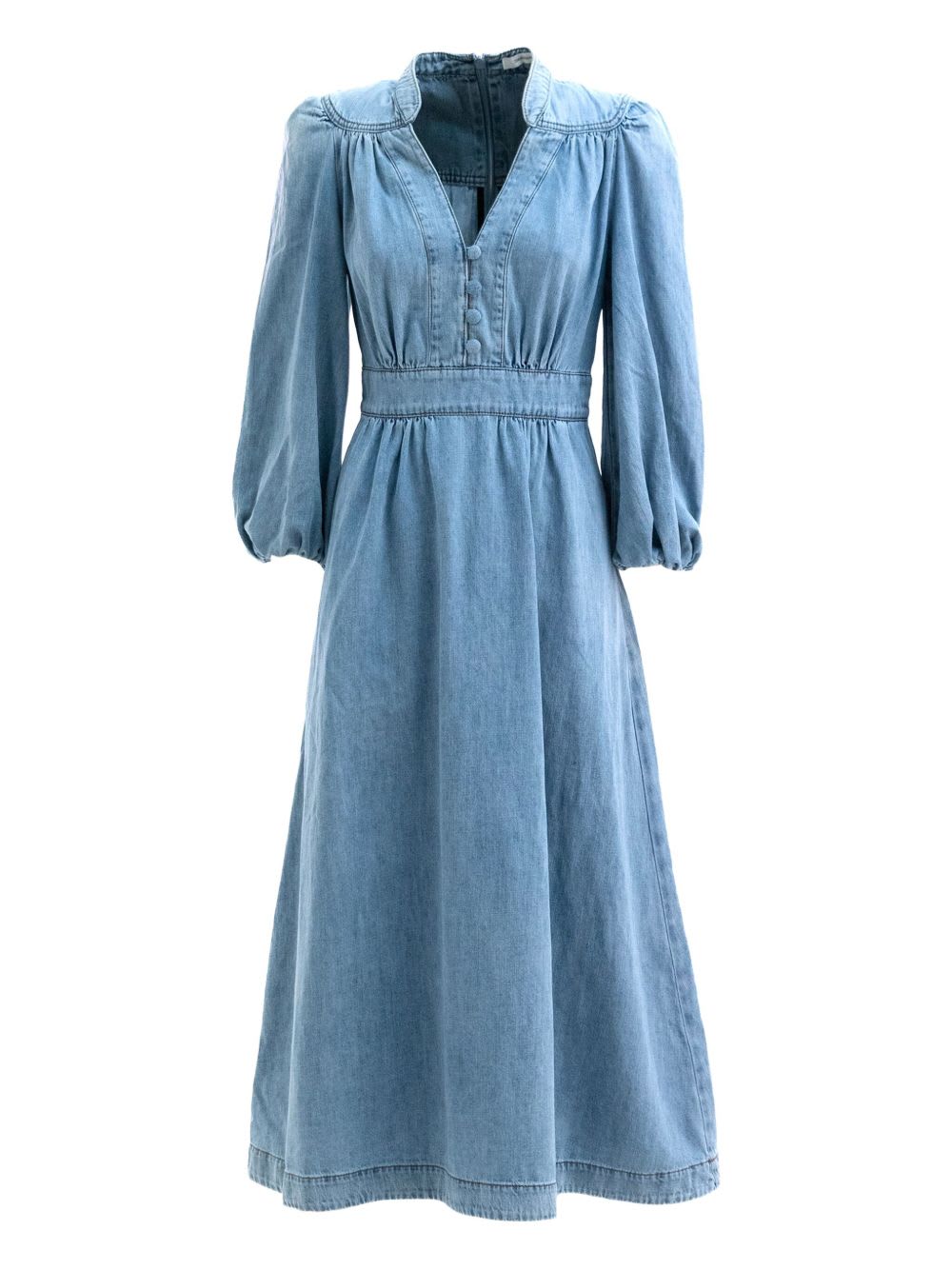 Zimmermann Denim Midi Dress In Blue